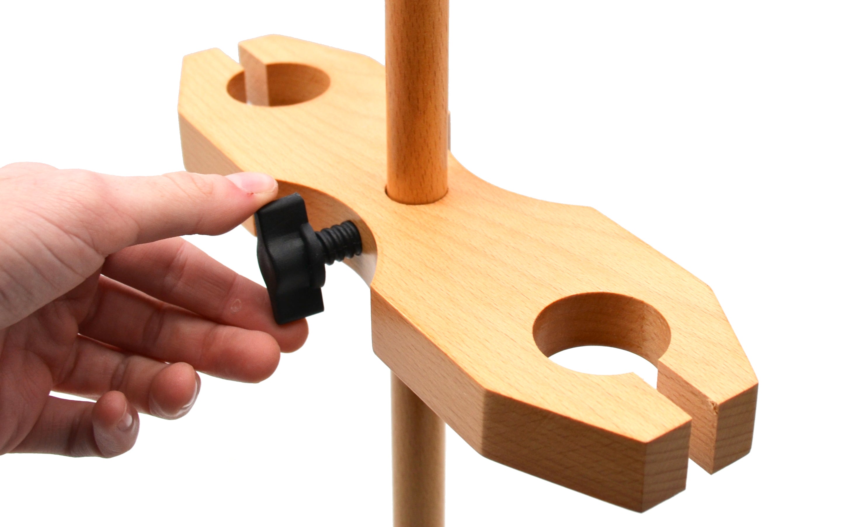 Adjustable Wooden Funnel Stand for 2 Funnels, 18" Tall, 1.5" Hole
