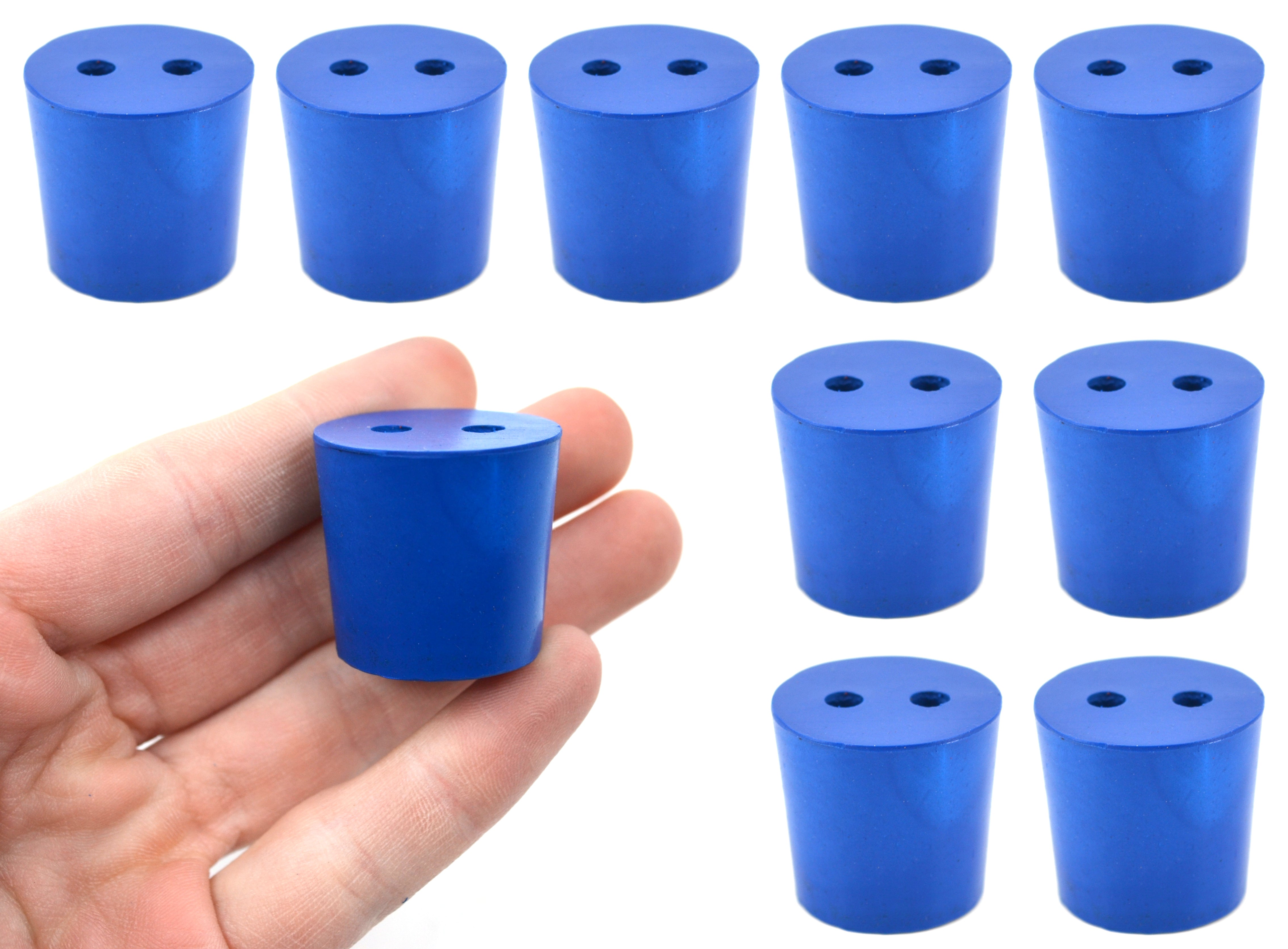 Neoprene Stopper with 2 Holes, 10-Pack