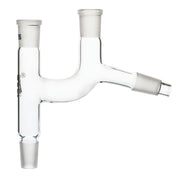Sloping Claisen Head with Two B14 Sockets, 24/29 Flask and 24/29 Condenser Cones, Borosilicate Glass