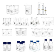 42-Piece Autoclavable Lab Glassware Starter Kit with Beakers, Reagent Bottles, Cylinders and Flasks, Borosilicate Glass