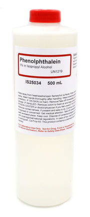 Alcoholic Phenolphthalein Indicator Solution, 1%, 500mL