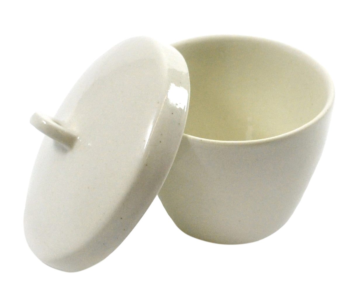Tall Form Porcelain Crucible with Lid