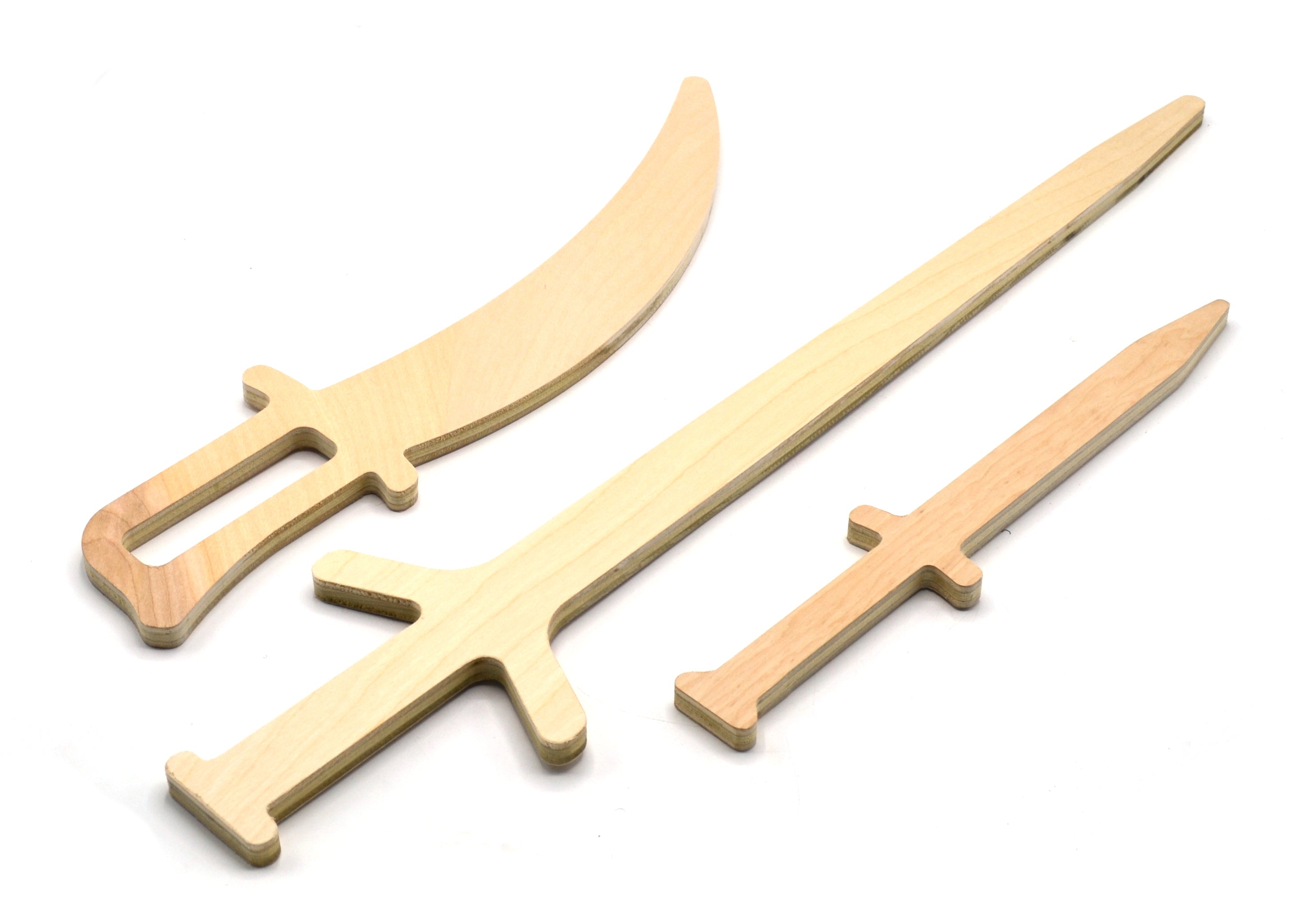 Wooden Full Weapon Armory Set with Cutlass, Dagger, Sword and Shield