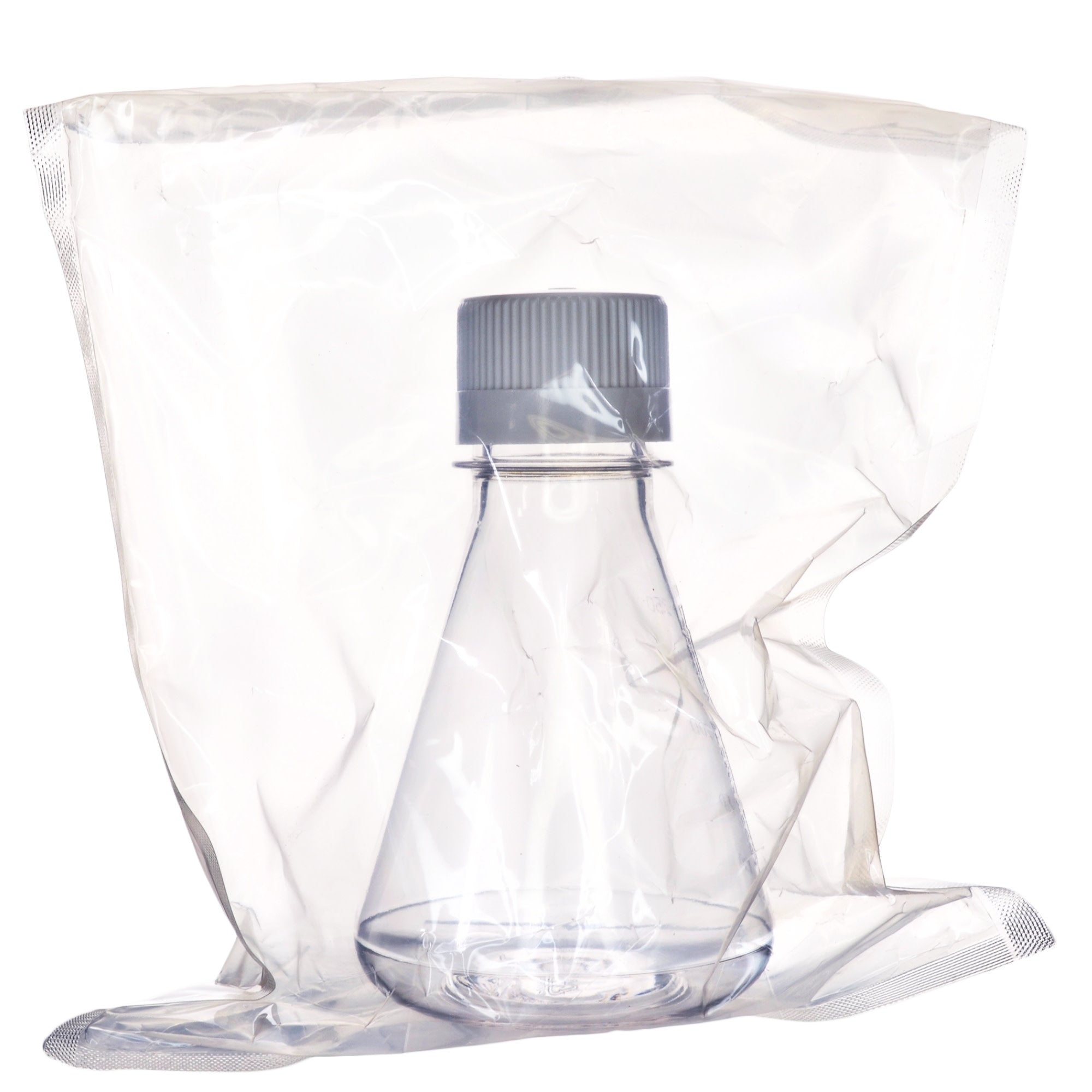 Sterile Non-Vented Flat-Bottom PETG Erlenmeyer Flask, USP Class VI, 250mL
