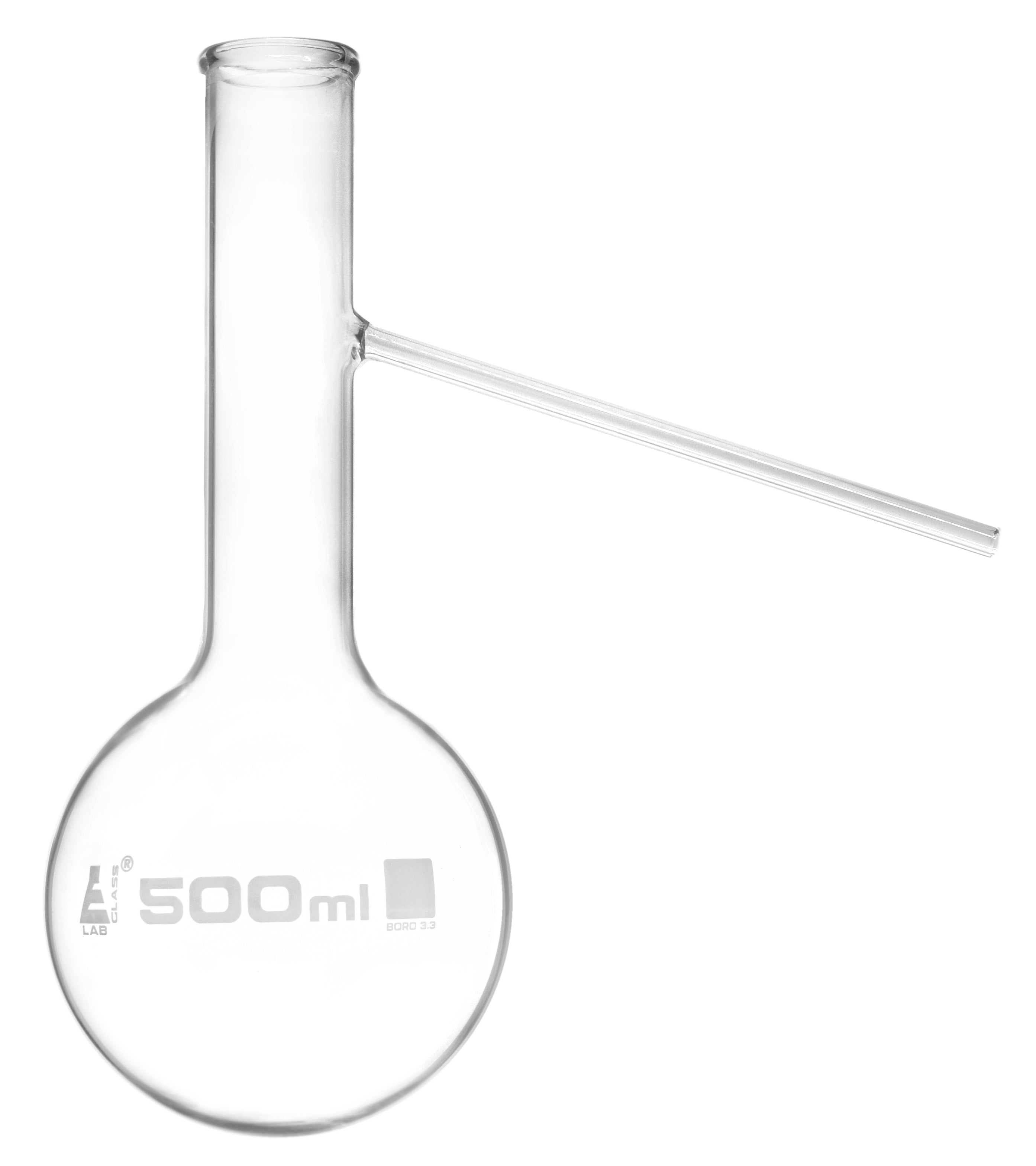 Round Bottom Borosilicate Glass Distillation Flask with Side Arm and Beaded Rim
