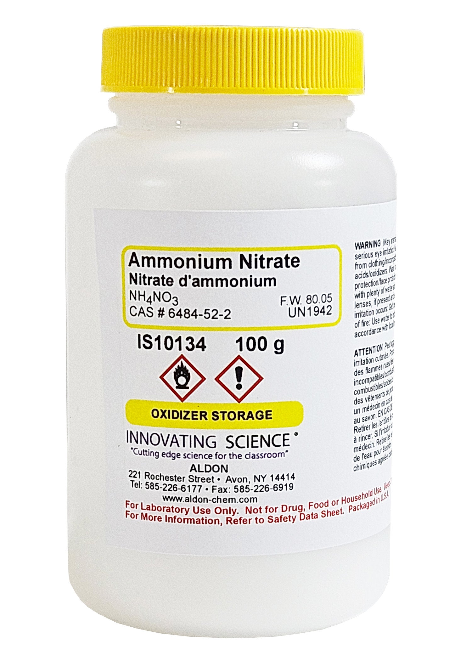 Laboratory Grade Ammonium Nitrate Granular, 100g
