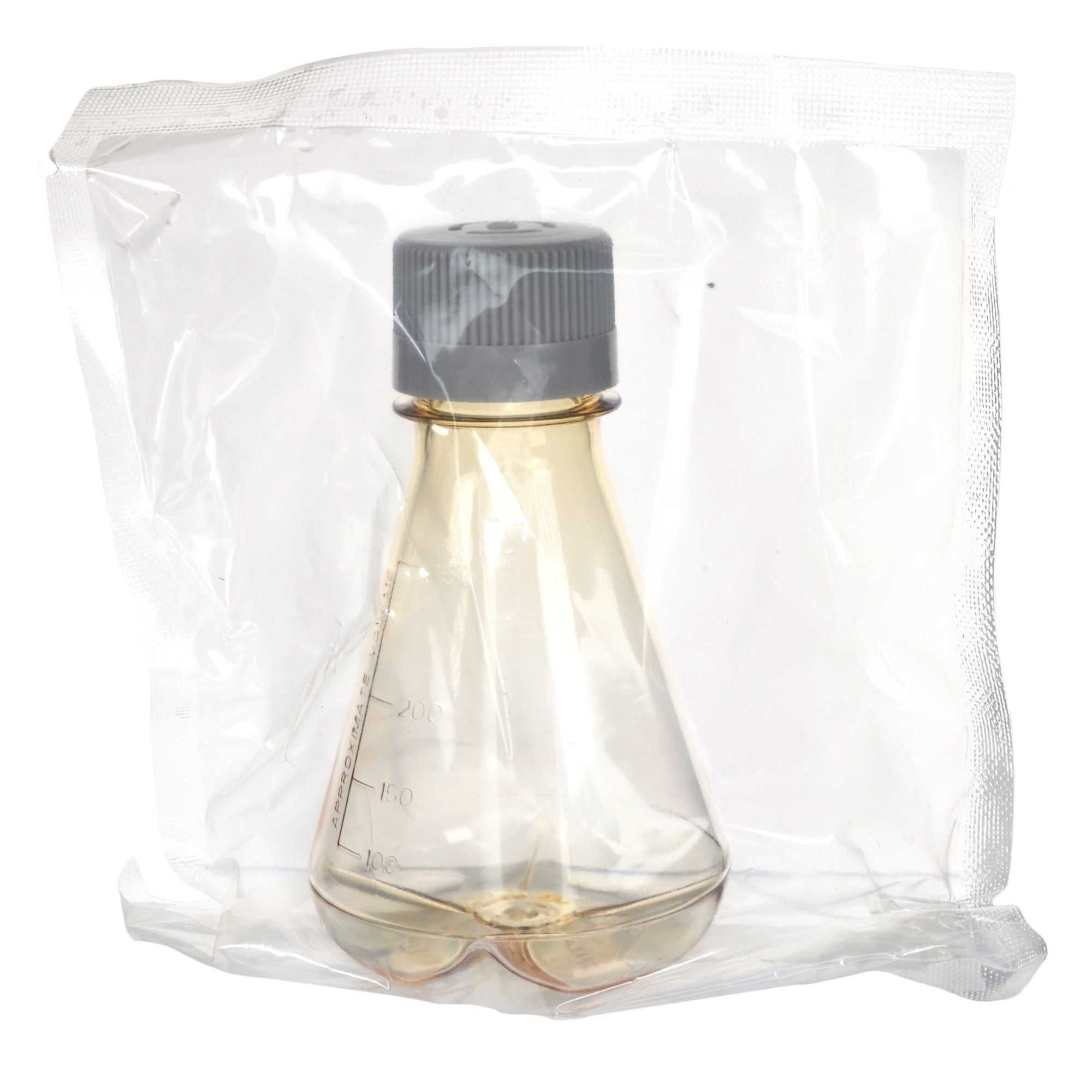 Sterile Vented Baffled-Bottom Polycarbonate Erlenmeyer Flask, USP Class VI, 250mL