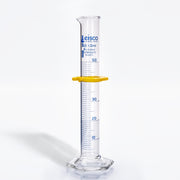ASTM E1272 Class A Serialized Graduated Cylinder with Hex Base and Guard, 50mL, Autoclavable, Borosilicate 3.3 Glass