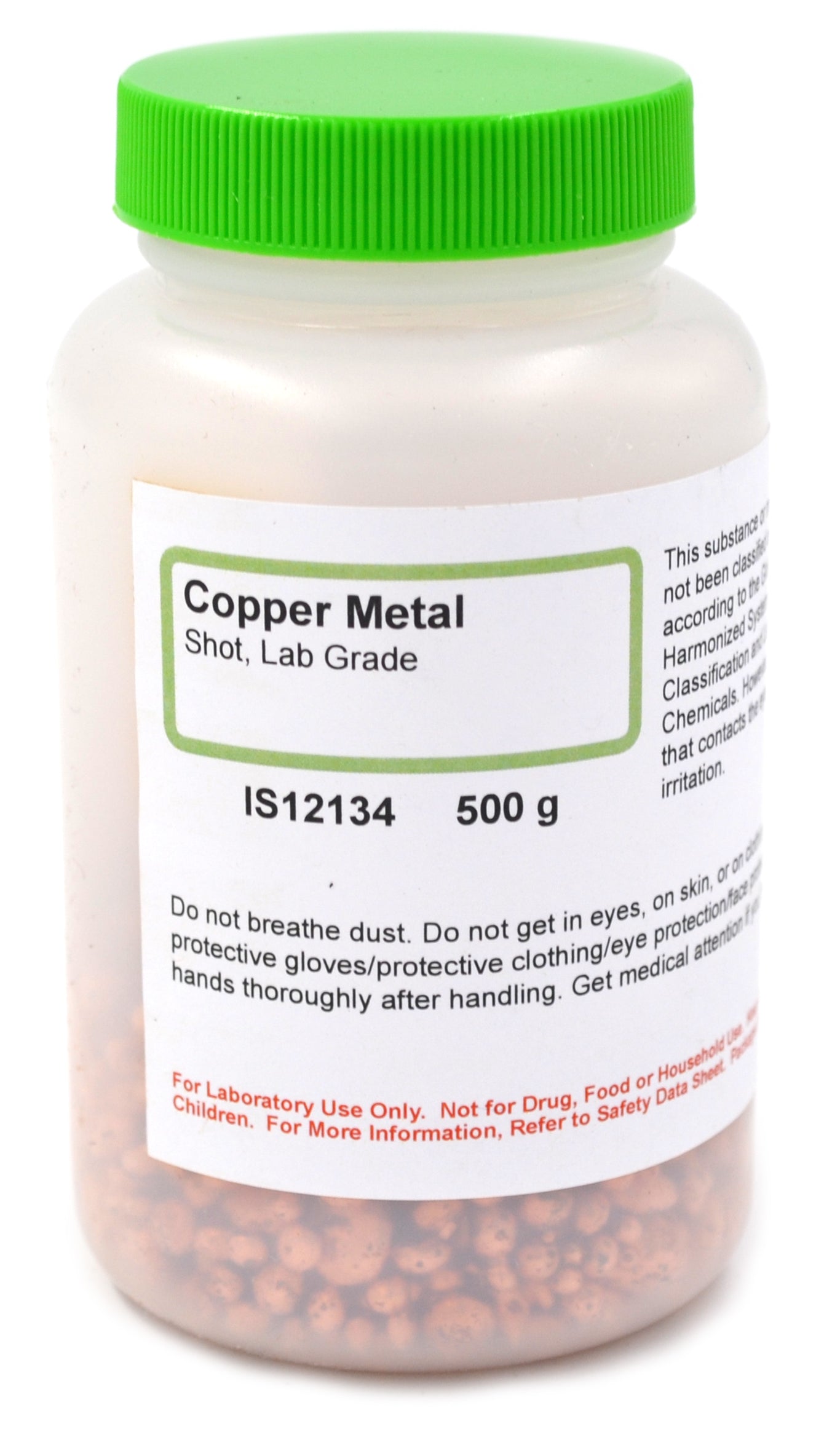Laboratory Grade Copper Metal Shot, 500g