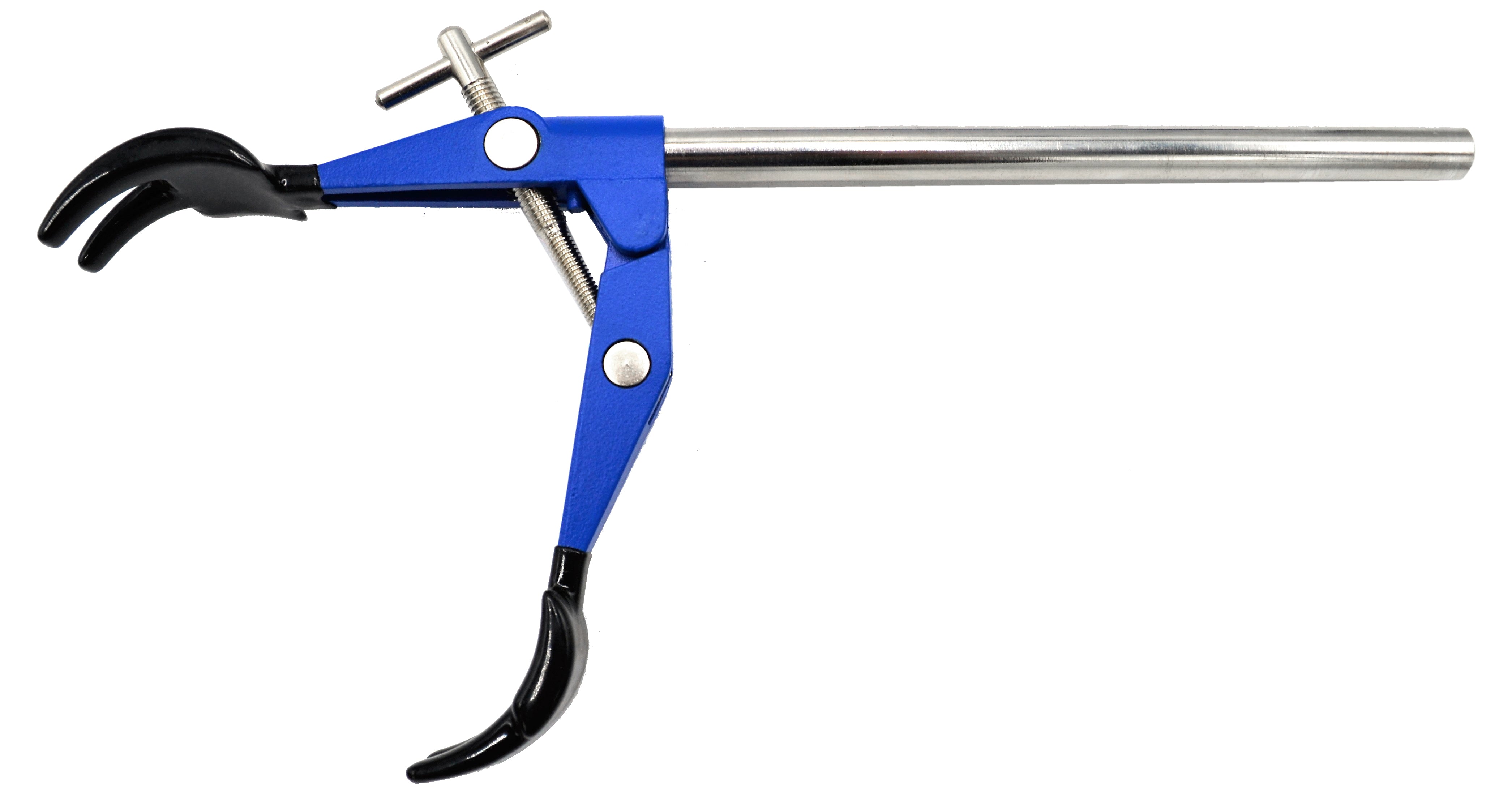 4-Prong Vinyl-Coated Clamp on Stainless Steel Rod, 4.1" Max