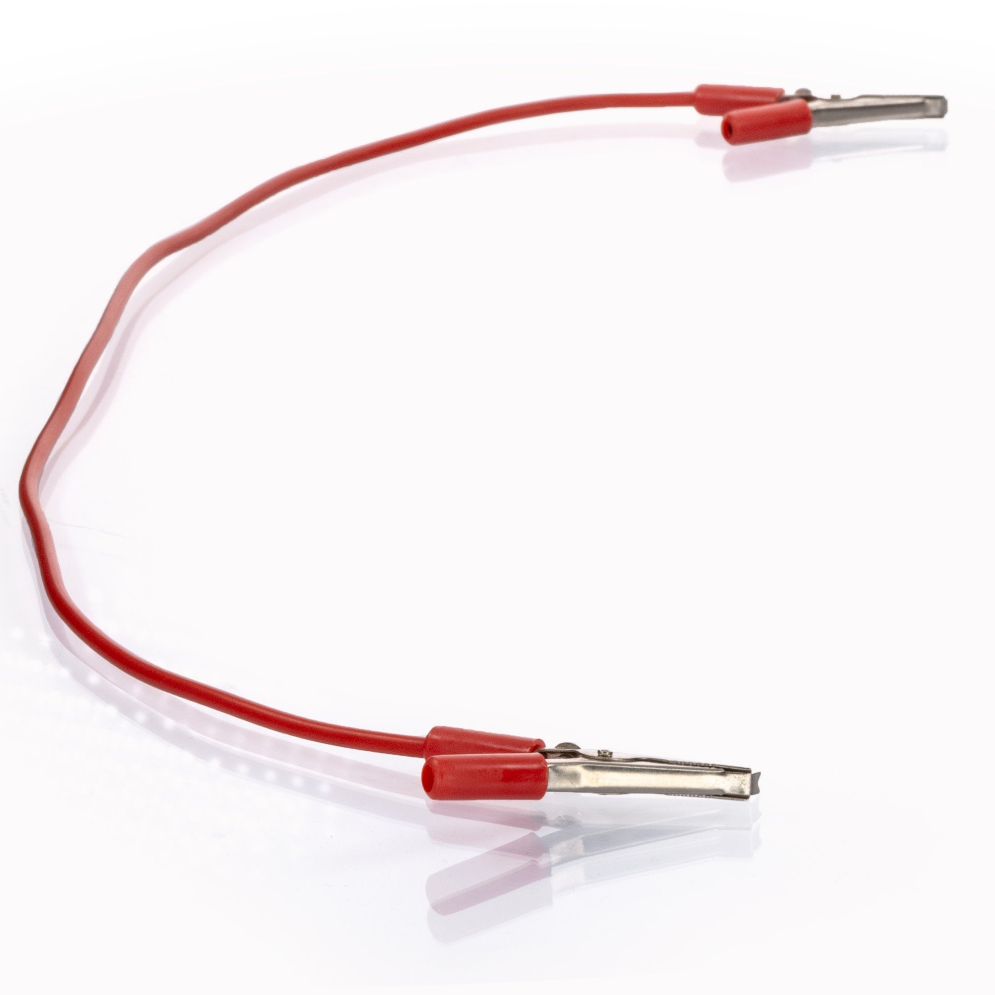 500mm Connecting Lead with Crocodile Clips Both Ends, Red, 4mm Plug