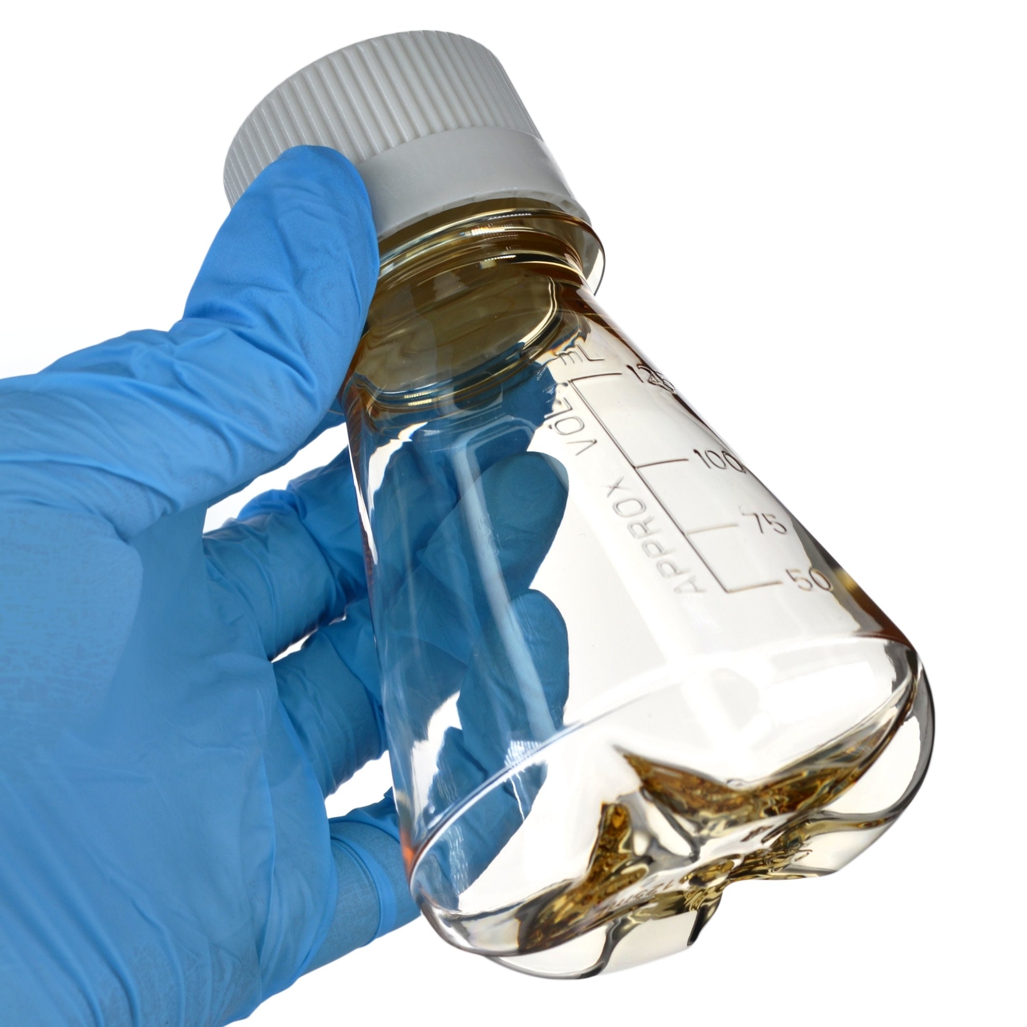 Sterile Vented Baffled-Bottom Polycarbonate Erlenmeyer Flask, USP Class VI, 125mL