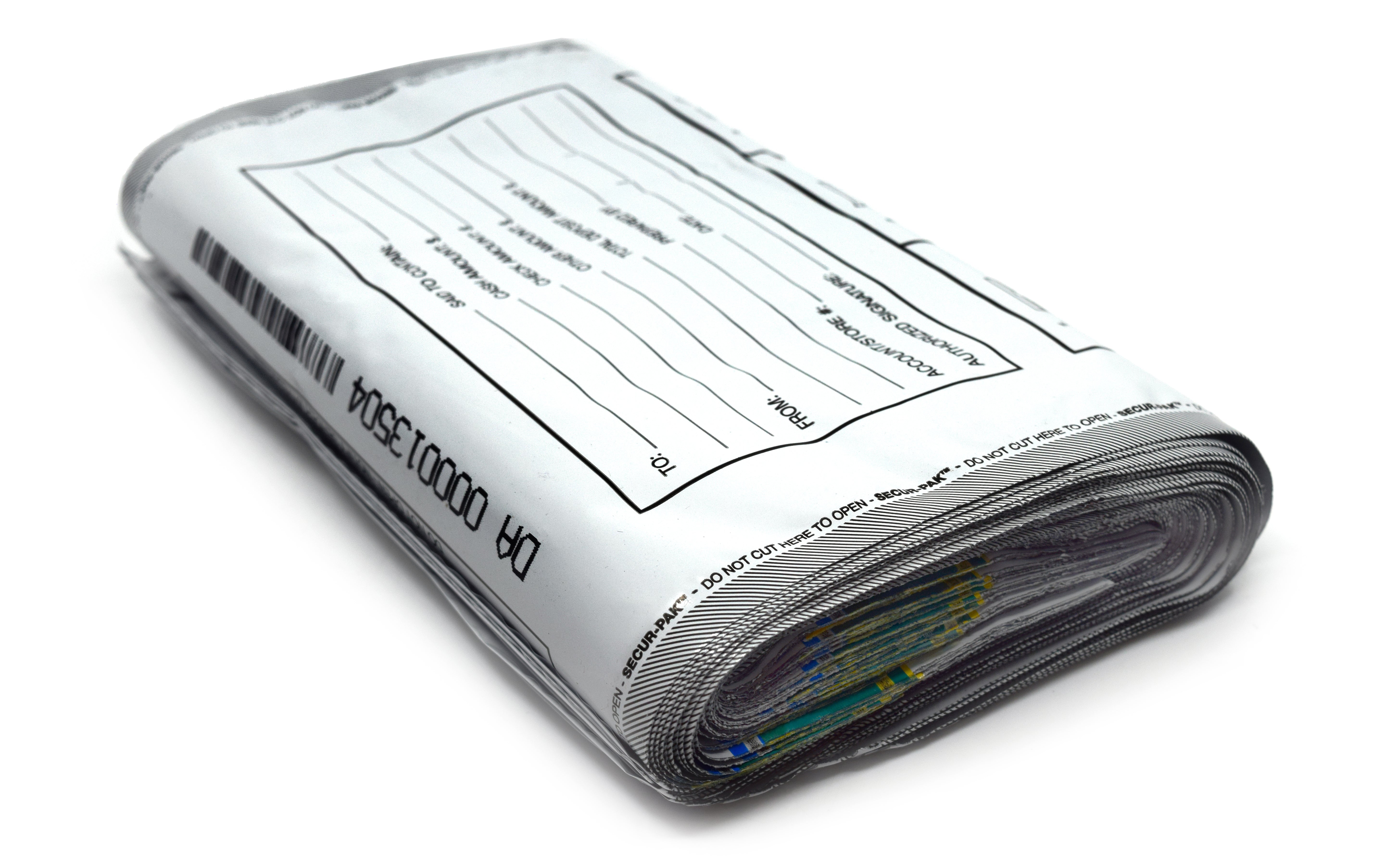 Premium Tamper-Evident Opaque White Security Bags with Pocket, 9 x 12", 100-Pack