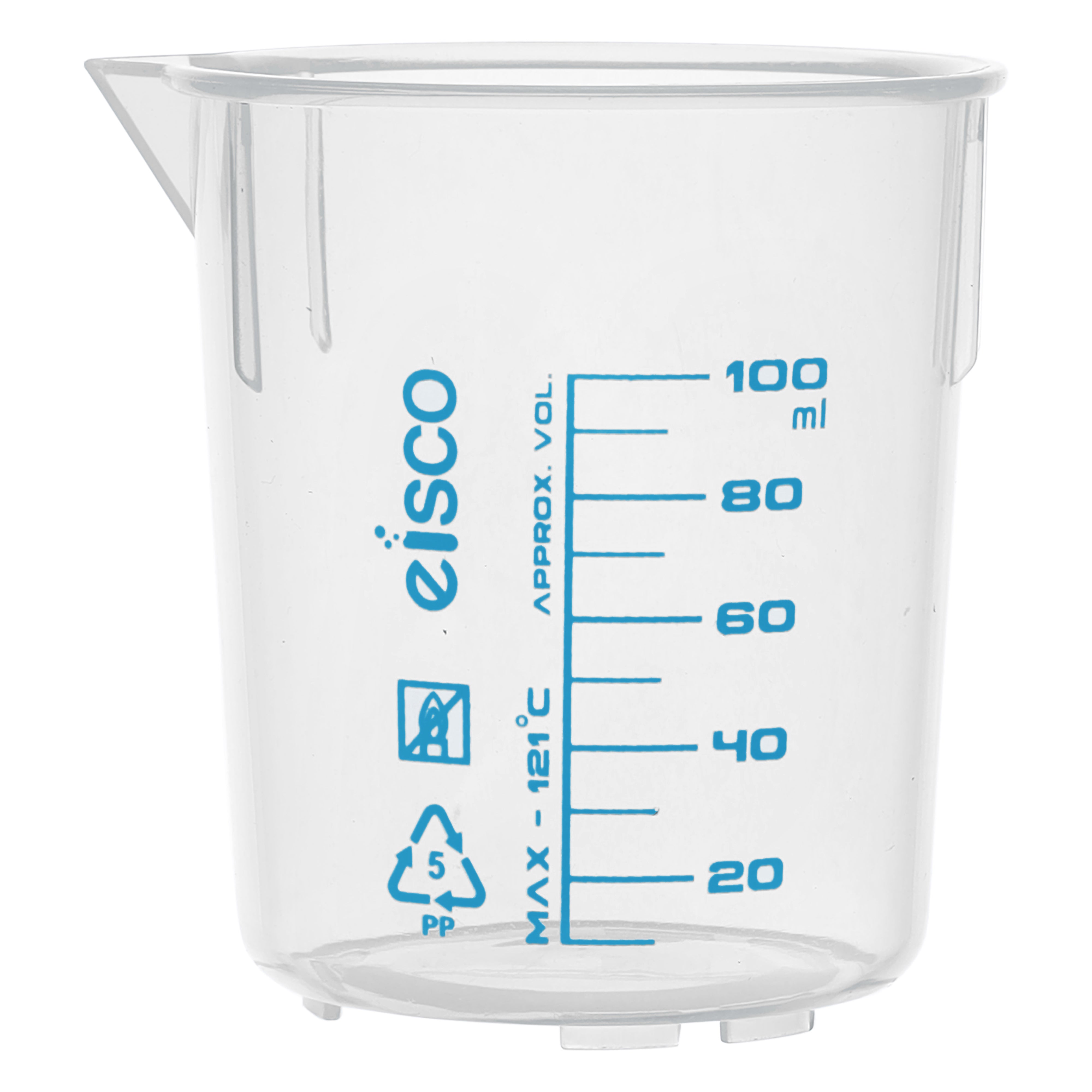Premium Polypropylene Beaker, Blue Screen Printed