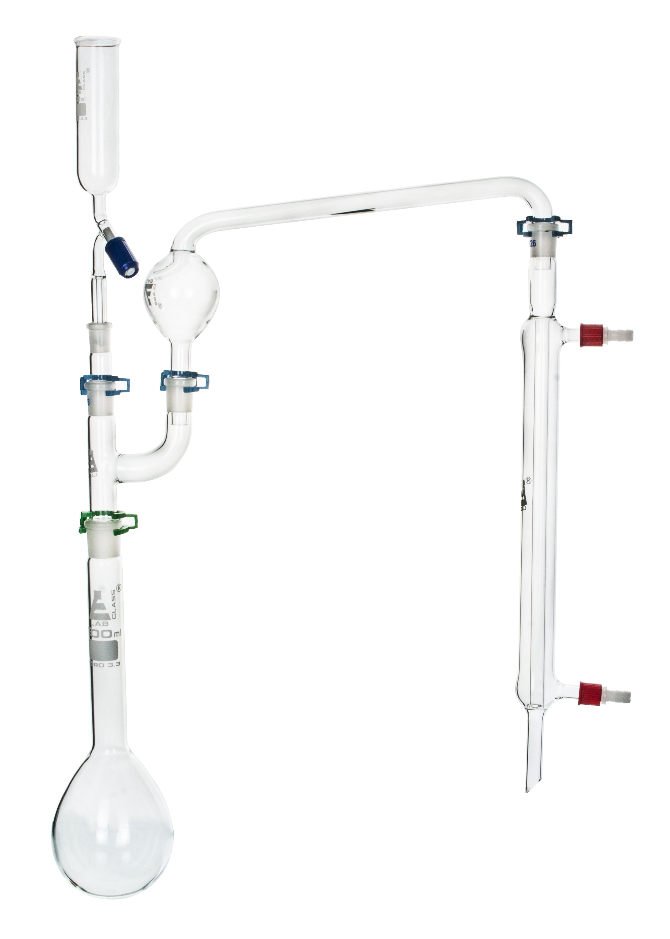 Kjeldahl Distillation Apparatus with 500mL Flask, Condenser and Adapters, 19/26 Joints, Borosilicate Glass