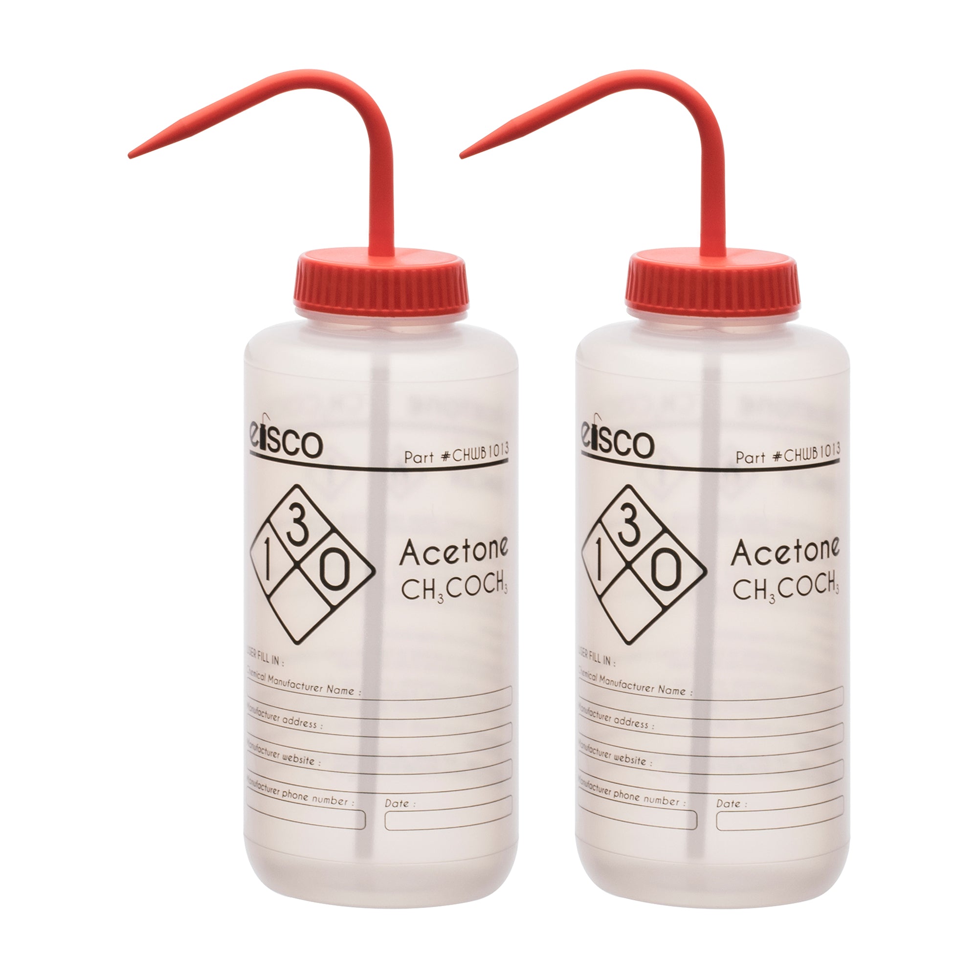 Acetone Wash Bottle, LDPE, 1-Color Label, 1000mL