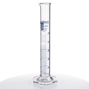 Class A Autoclavable Graduated Cylinder with Hex Base and QR Code Certificate, 25mL, Borosilicate Glass