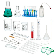 32-Piece Laboratory Starter Kit with Glassware and Plasticware
