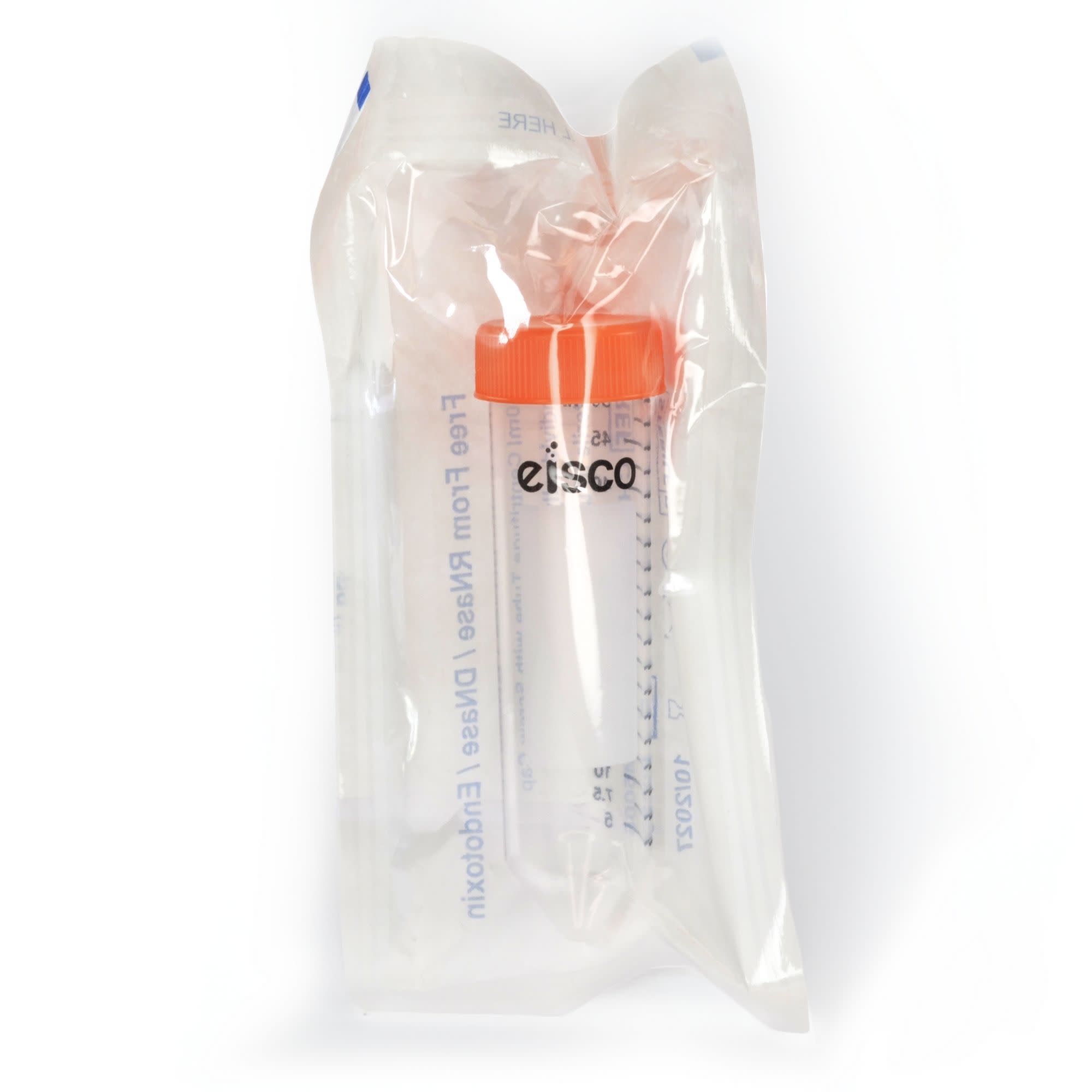 25-Pack Sterile Individually Wrapped Polypropylene Centrifuge Tubes with Flat Cap, 50mL