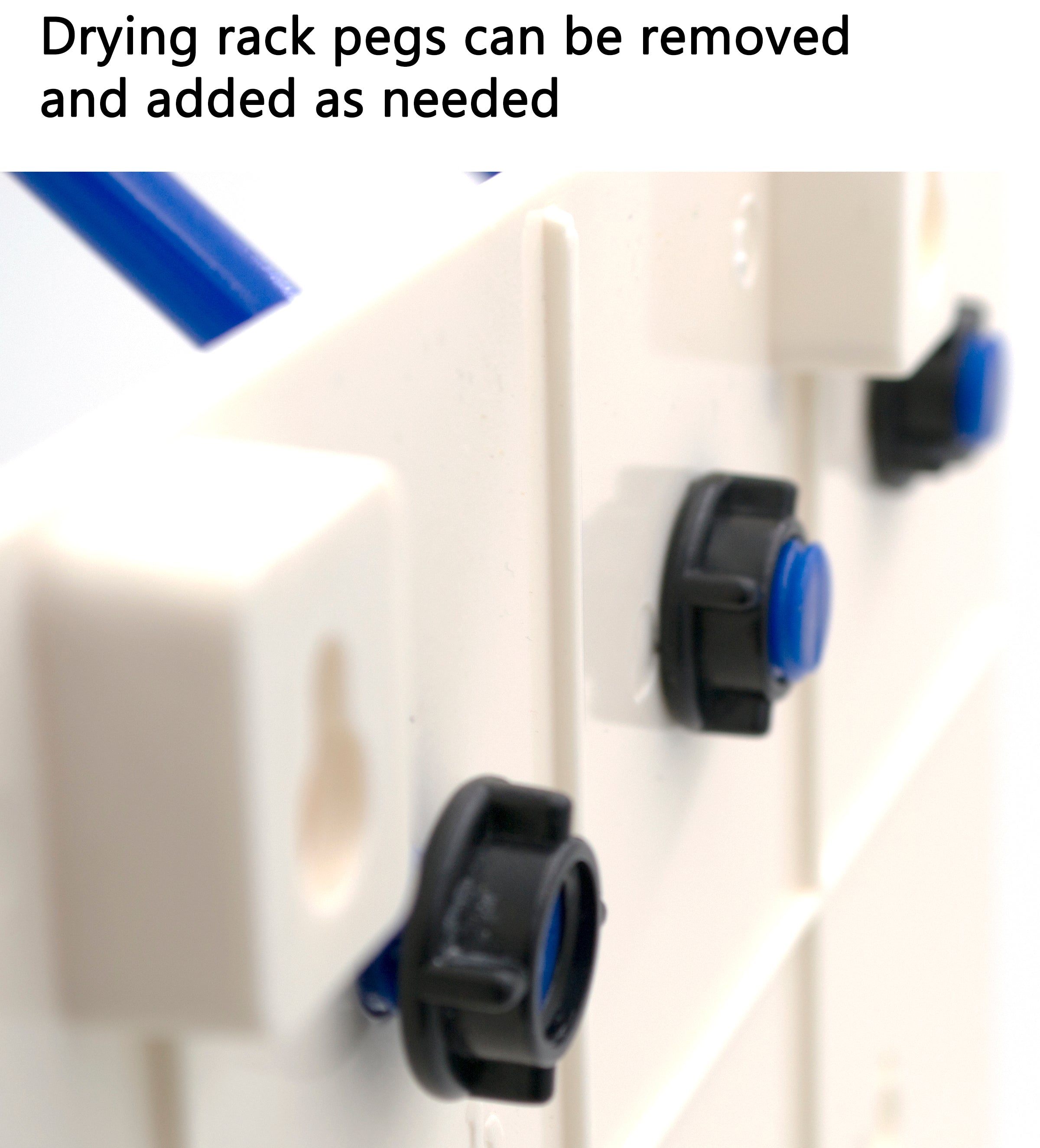 20-Peg Wall-Mounted Plastic Draining Rack with Collection Tray