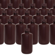 250-Bulk Pack Amber Narrow Mouth HDPE Reagent Bottles for Light-Sensitive Substances, 250mL, -100 to 120°C