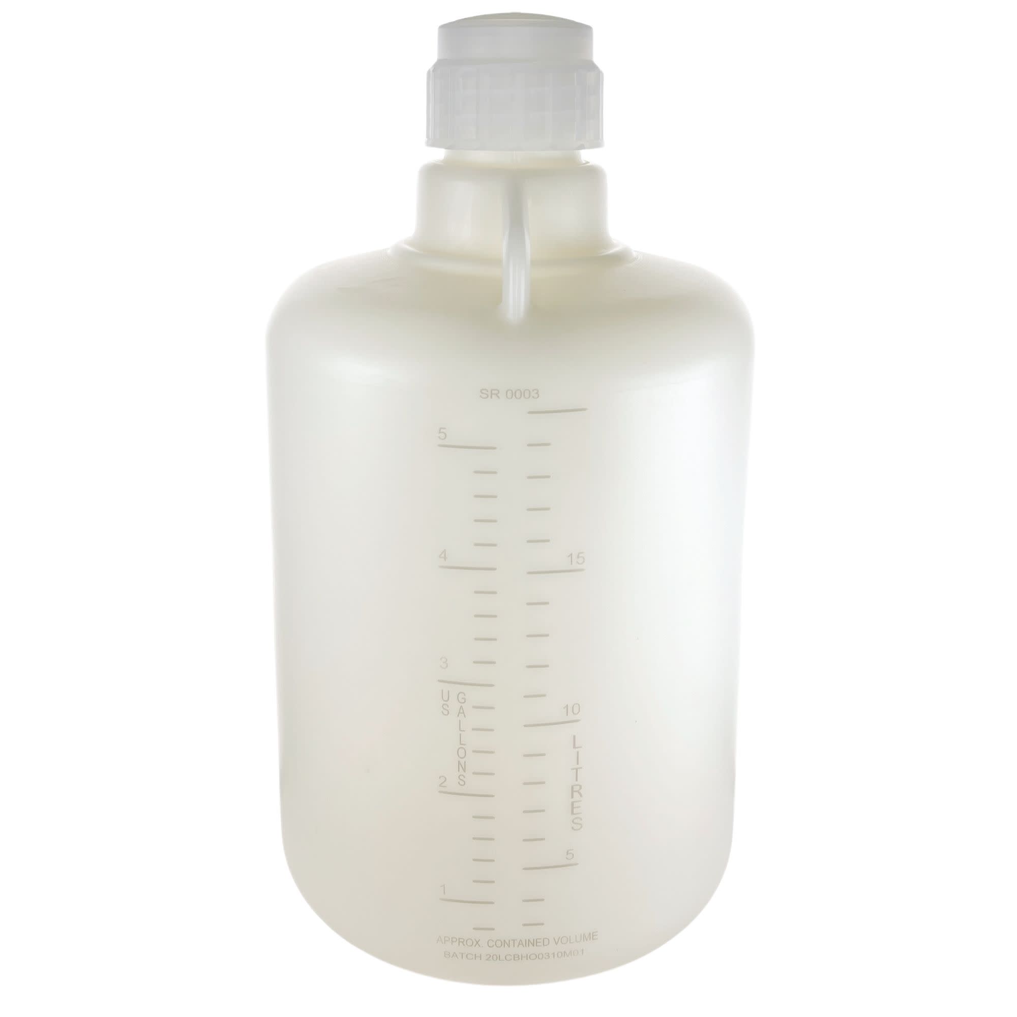 HDPE Carboy with Silicone-Lined PP Cap, 20L, -100 to 120°C