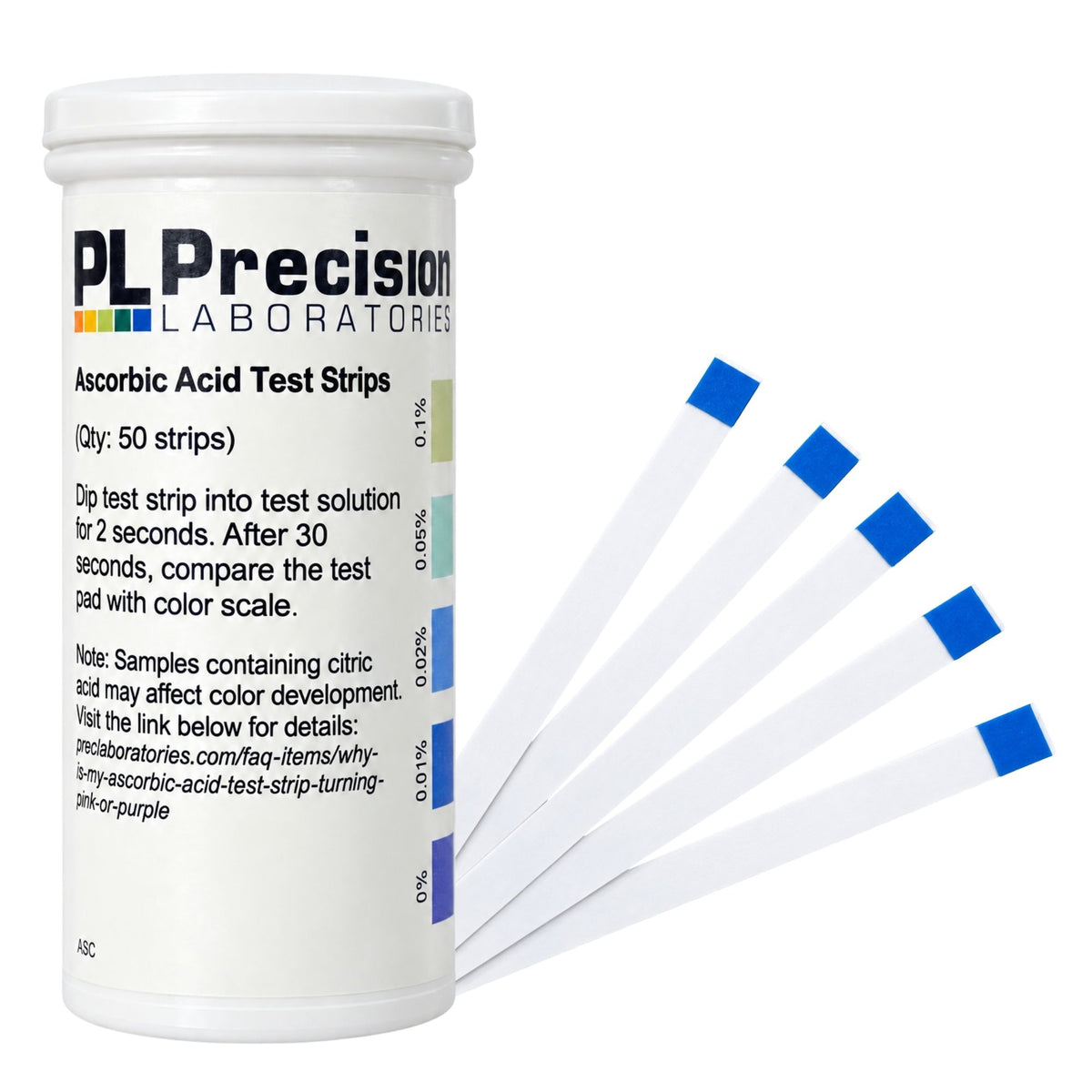 Ascorbic Acid (Vitamin C) Test Strips, 50-Strip Pack