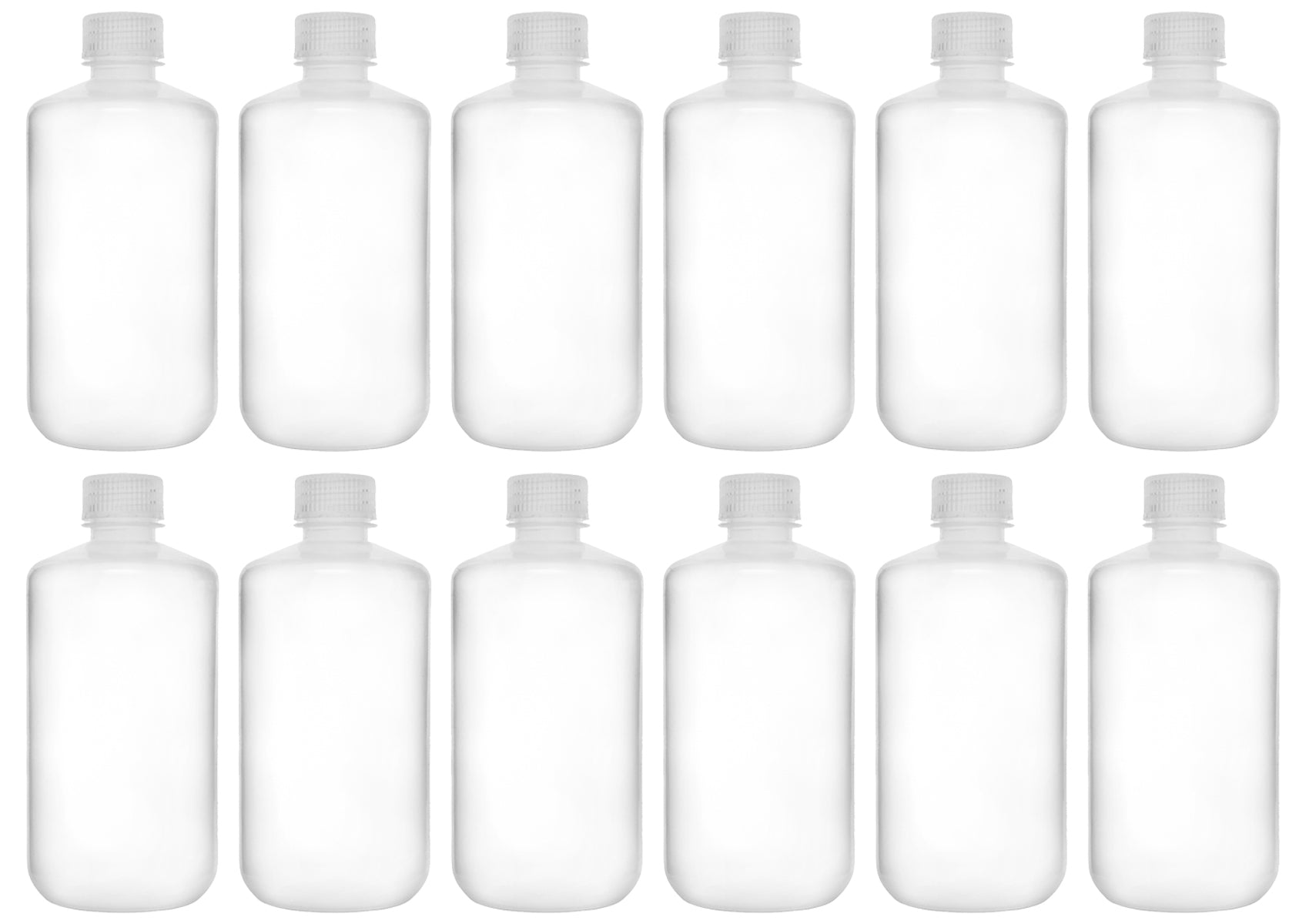 Translucent Narrow Mouth Polypropylene Reagent Bottle with Screw Cap, 12-Pack
