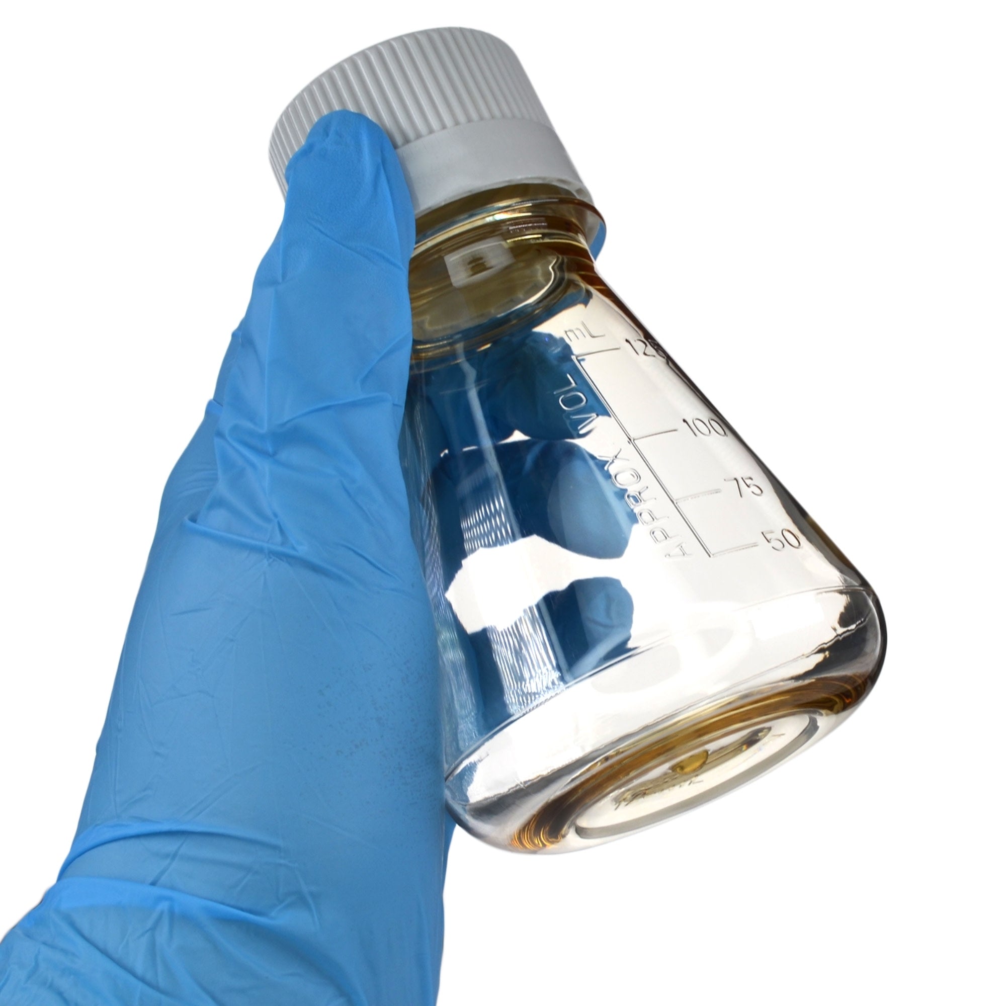 Sterile Vented Flat-Bottom Polycarbonate Erlenmeyer Flask, USP Class VI, 125mL
