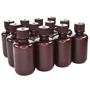 Narrow Mouth Amber HDPE Reagent Bottle, Non-Sterile, 12-Pack