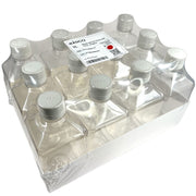 12-Pack Sterile Square PETG Media Bottles with HDPE Caps, Gamma Sterilized, 1L