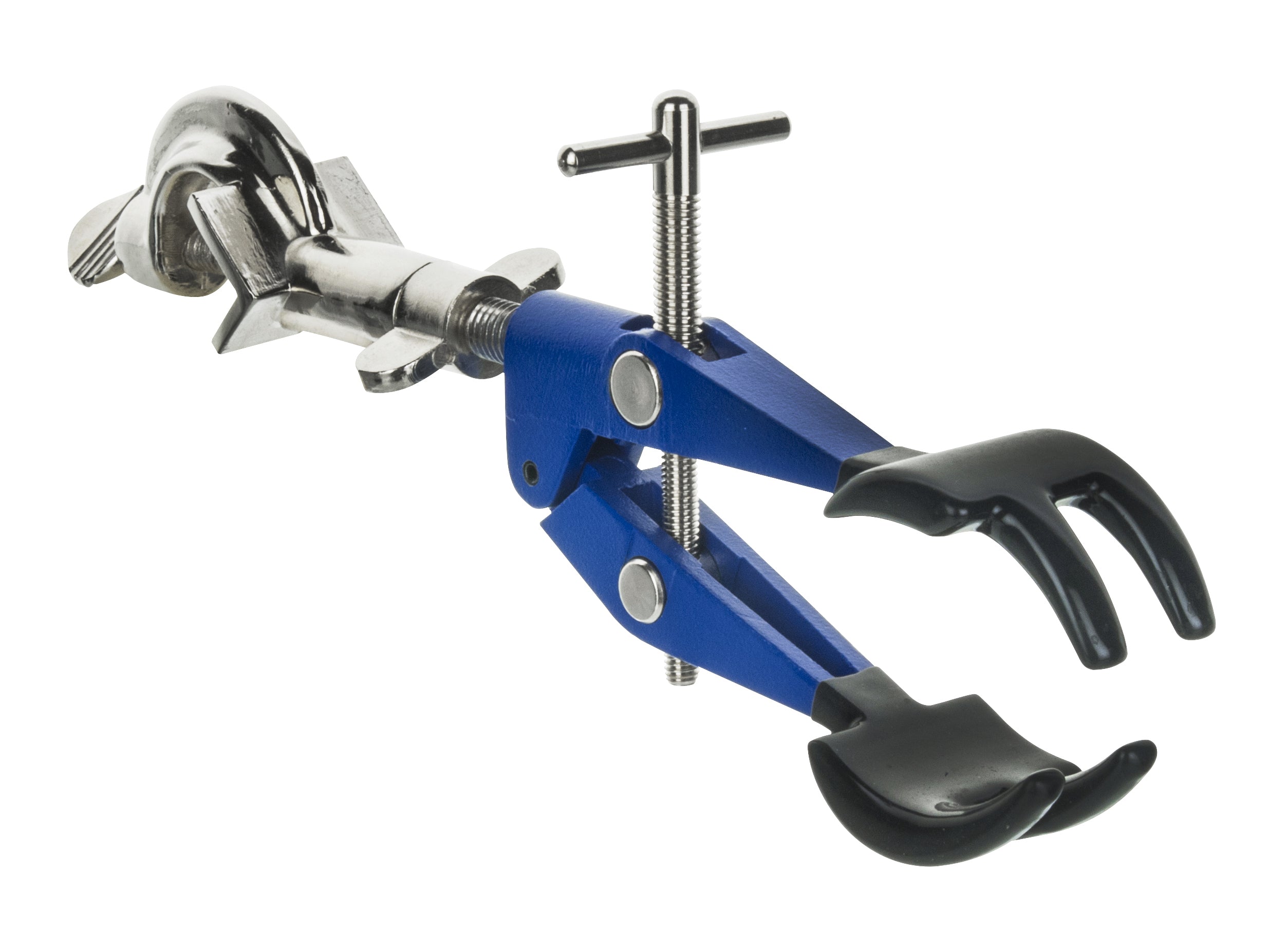 4-Prong Vinyl-Coated Clamp with Swivel Boss Head, 4.1" Max
