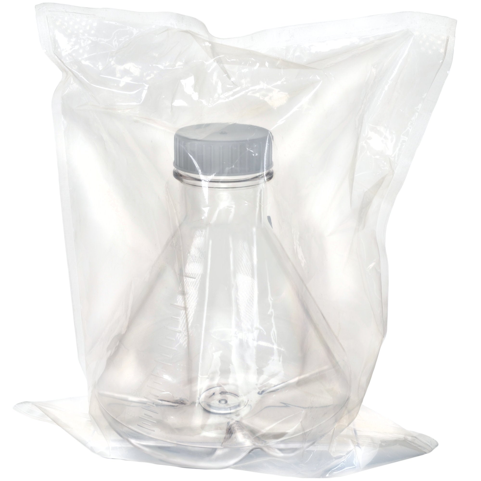 Sterile Non-Vented Baffled-Bottom PETG Erlenmeyer Flask, USP Class VI, 3L