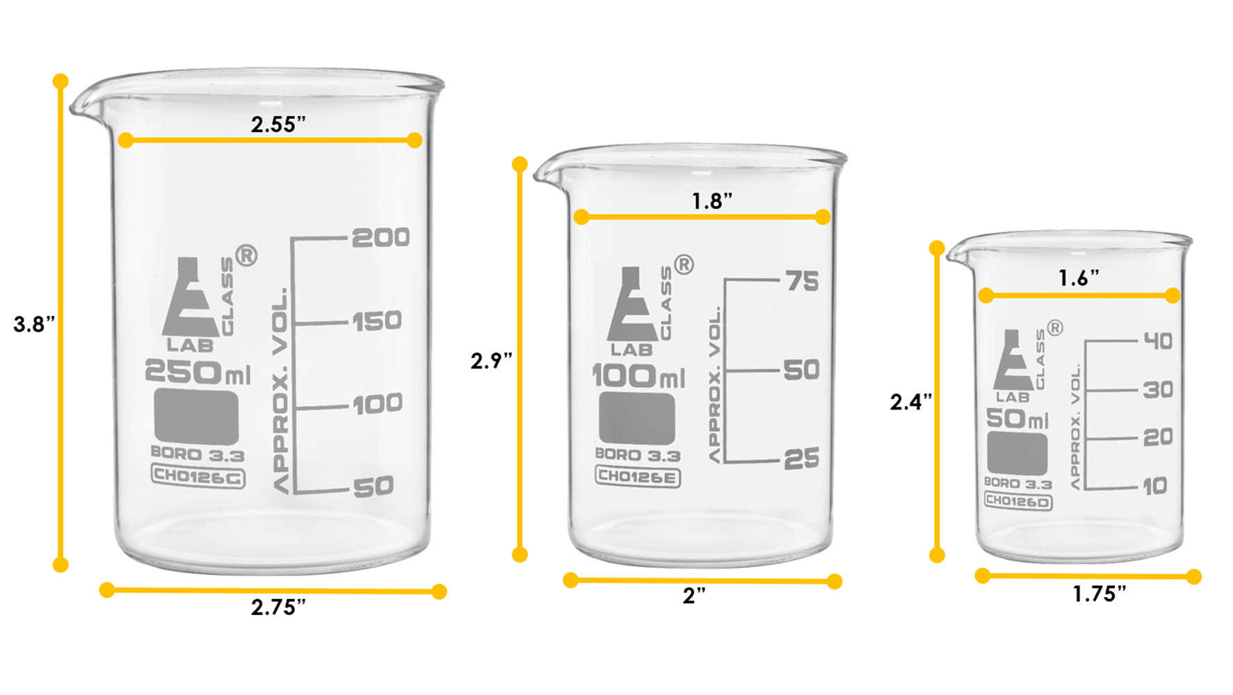 Laboratory Glassware Starter Set, 9-Piece Borosilicate Glass