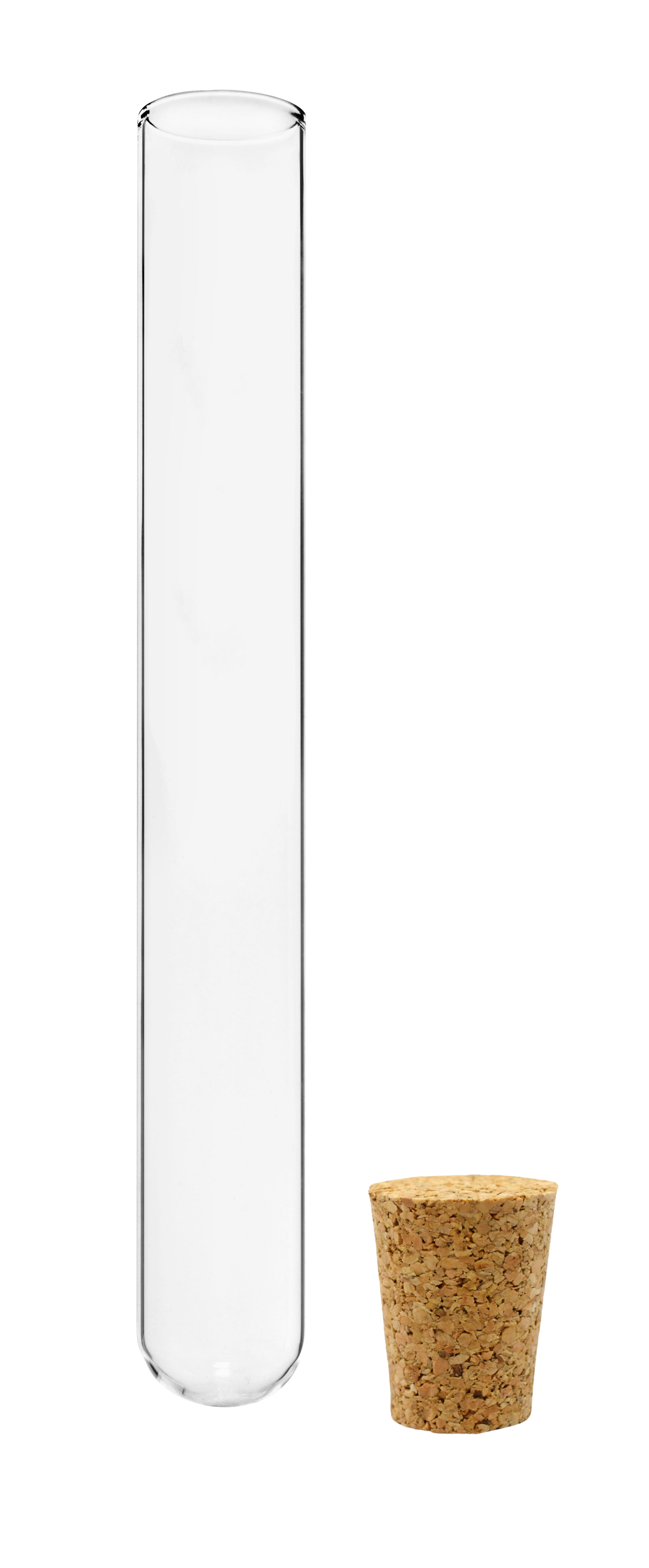 12-Pack Glass Test Tubes with Natural Cork Stoppers, 25mL, 18 x 150mm, Borosilicate Glass