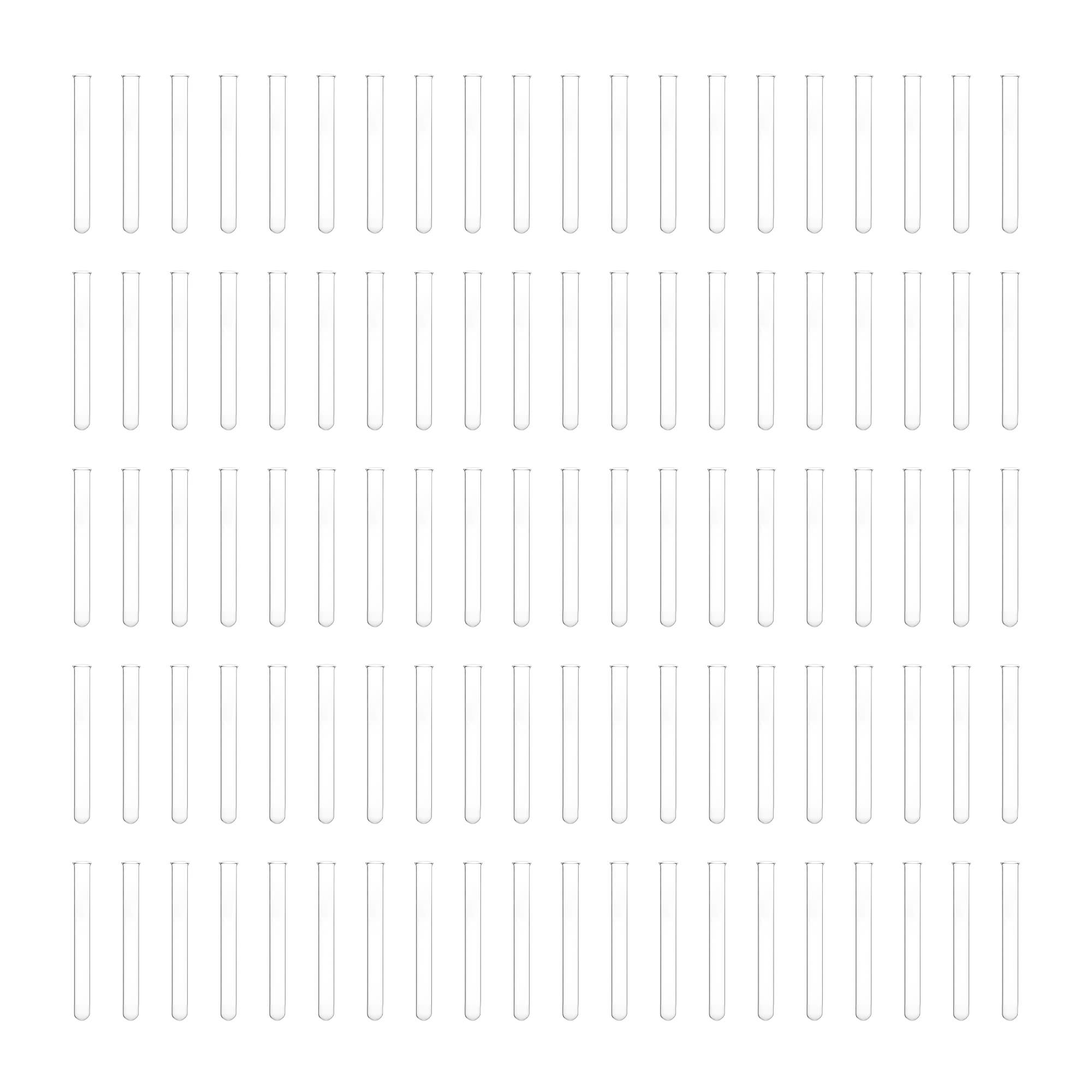 Heavy Wall Borosilicate Glass Test Tube with Beaded Rim, 100-Pack