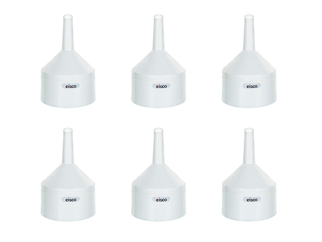 6-Pack 2-Part Polypropylene Buchner Funnels for 11-12.5cm Filter Paper, 13cm ID
