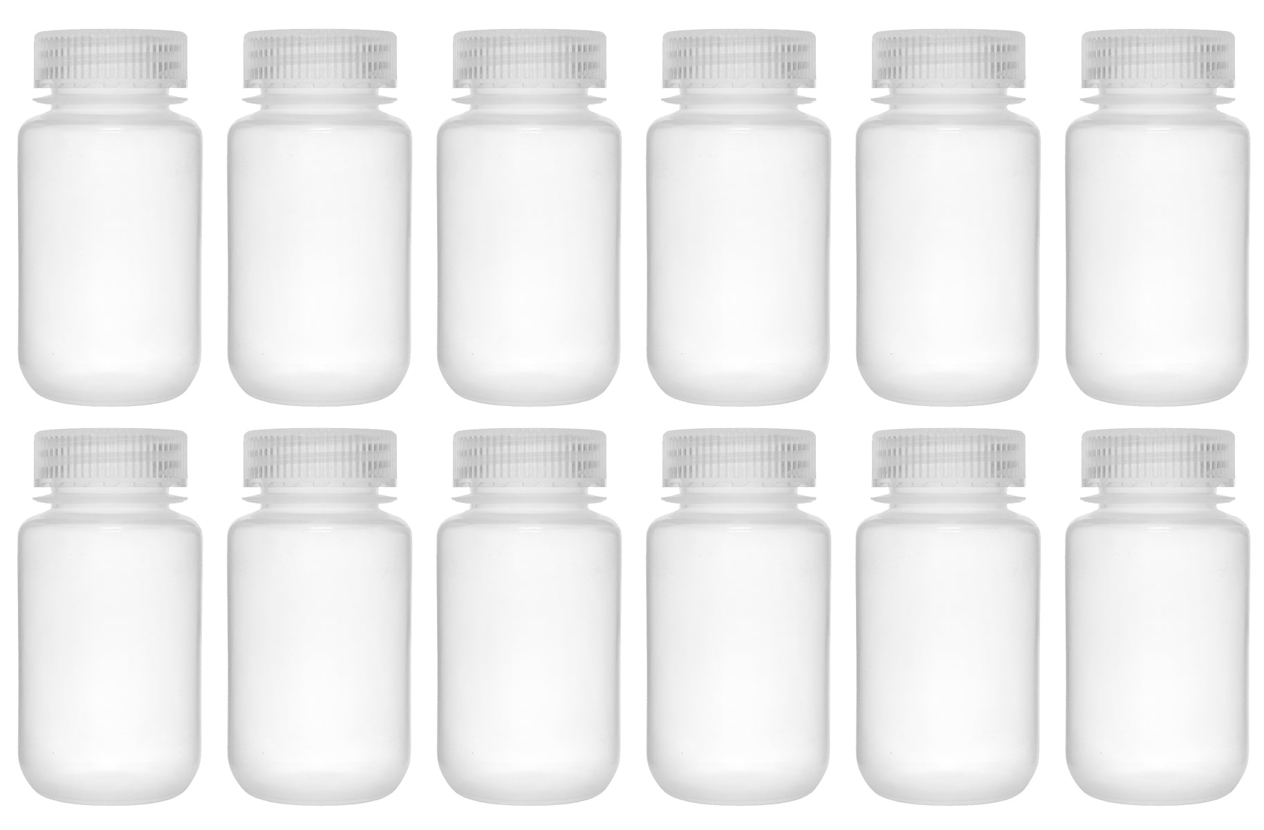 Translucent Wide Mouth Polypropylene Reagent Bottle with Screw Cap, 12-Pack