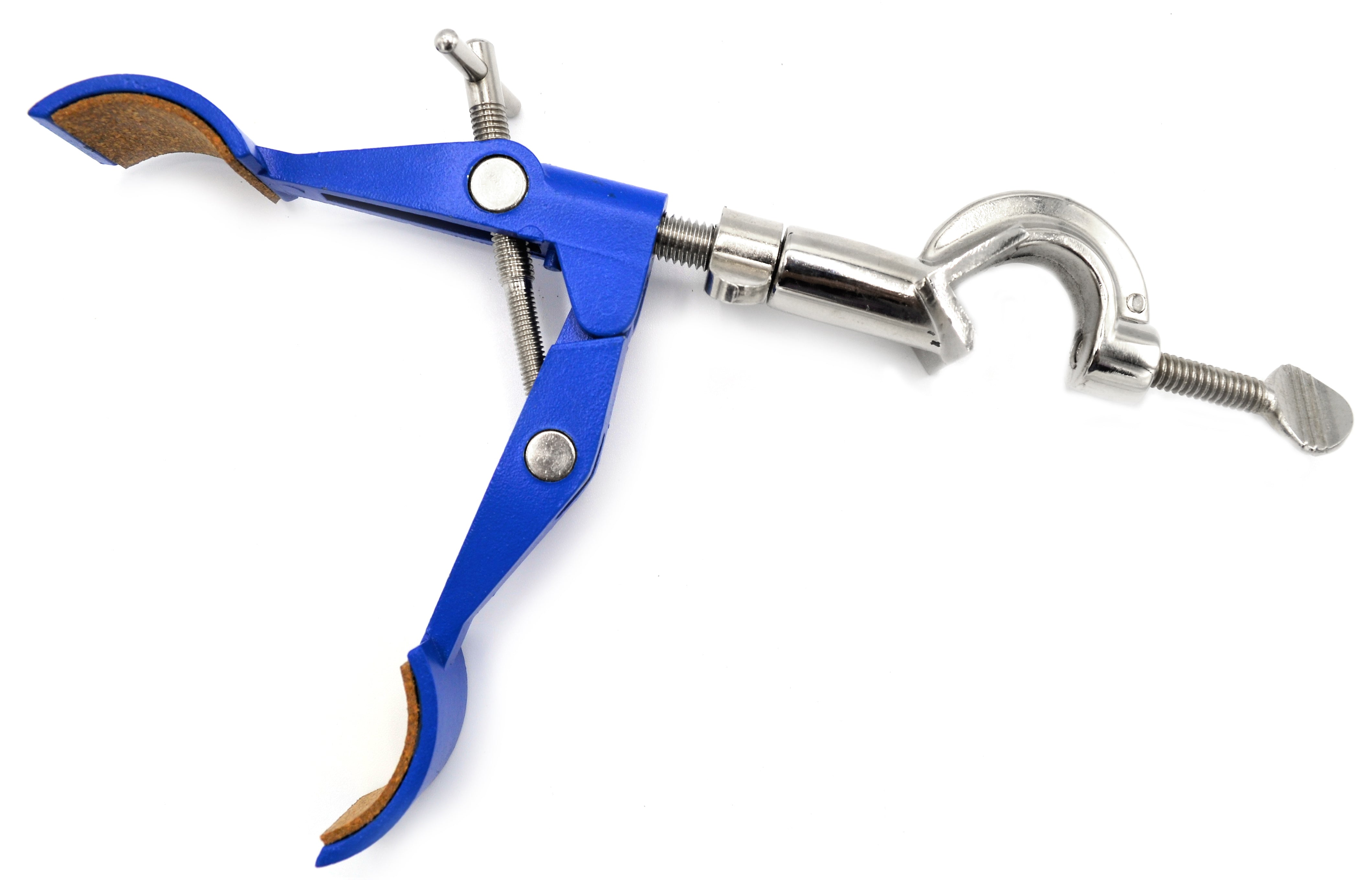 2-Prong Cork-Lined Burette/Flask/Beaker Clamp with Swivel Boss Head, 4.3" Max