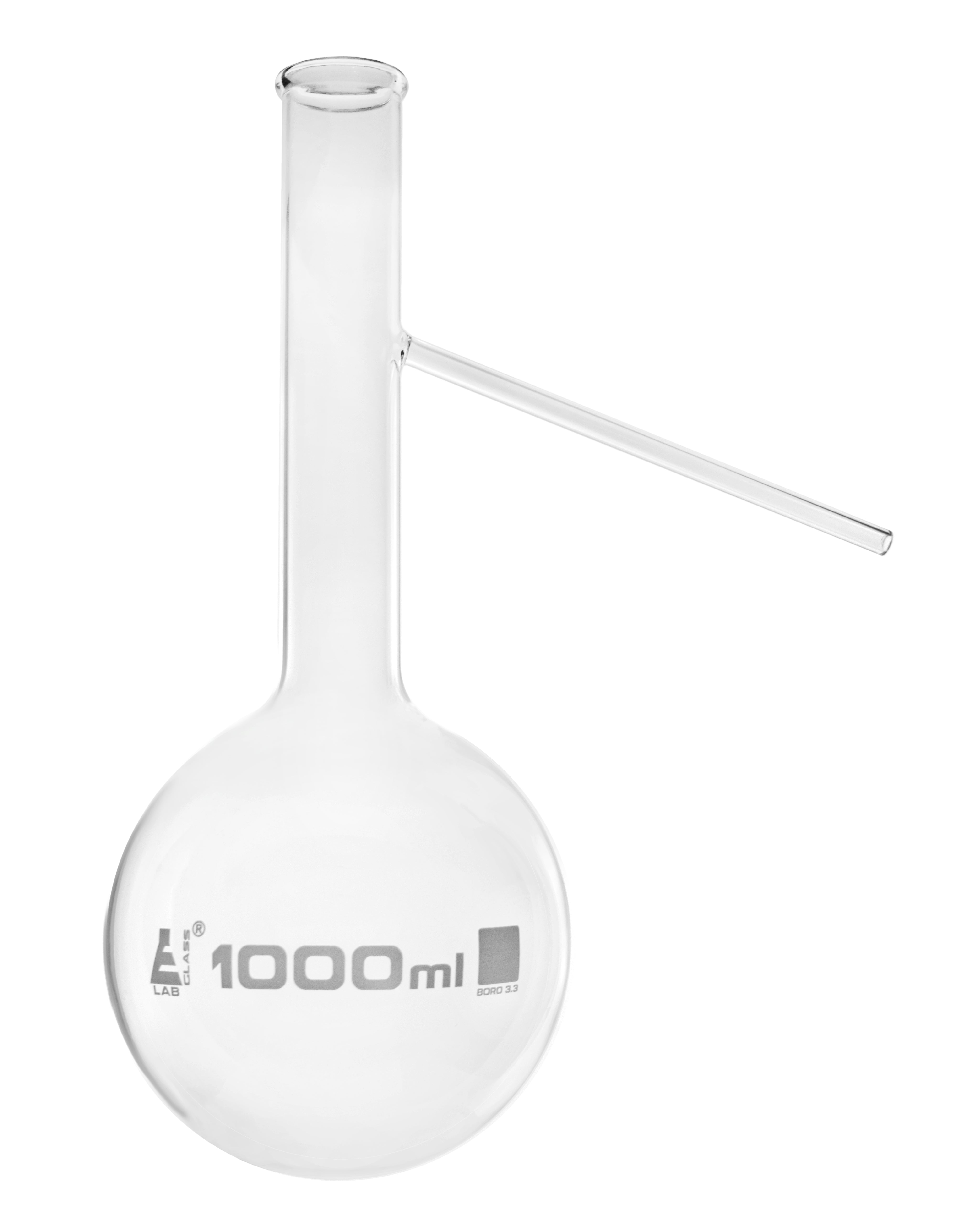 Round Bottom Borosilicate Glass Distillation Flask with Side Arm and Beaded Rim