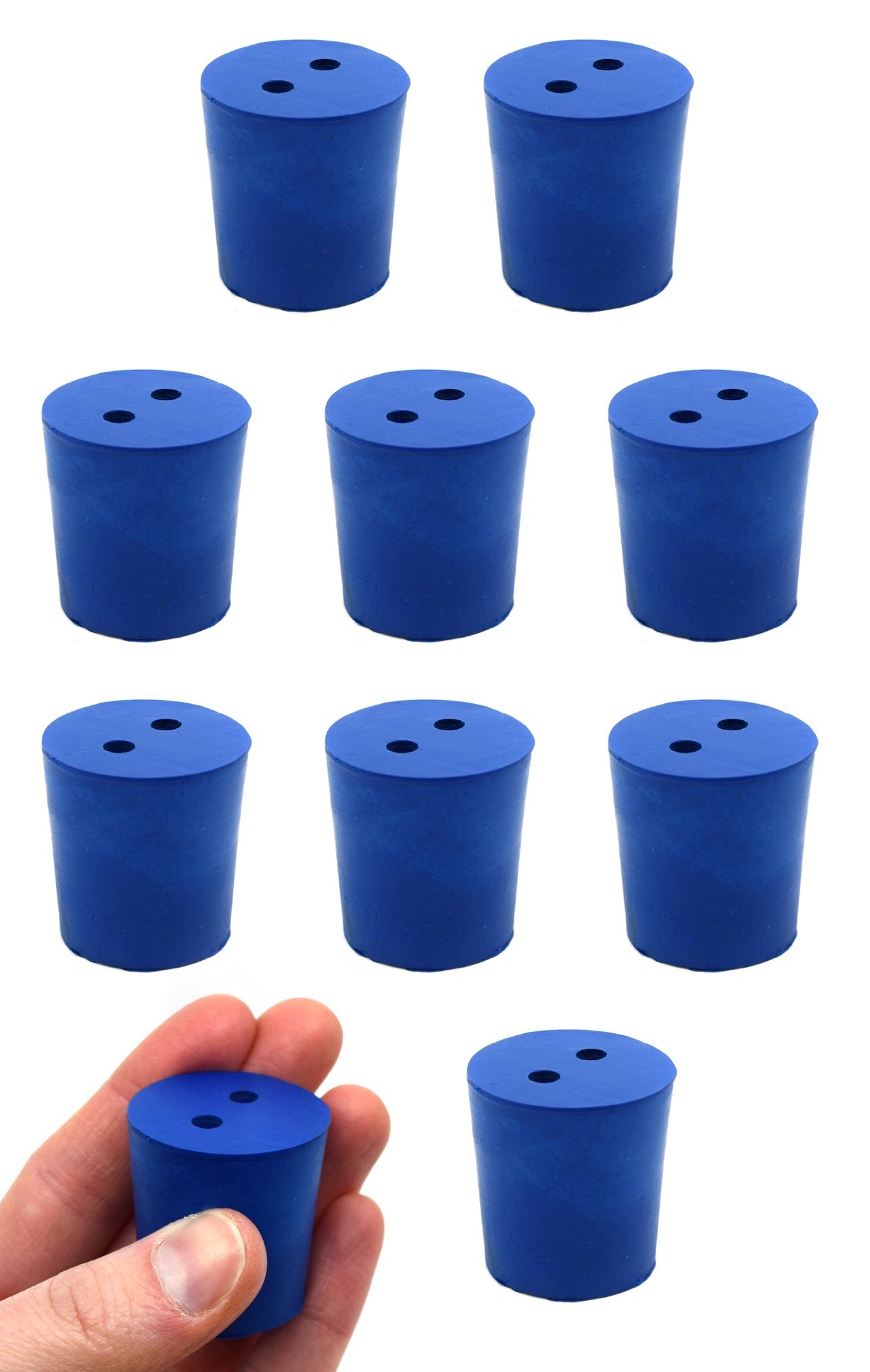 Neoprene Stopper with 2 Holes, 10-Pack