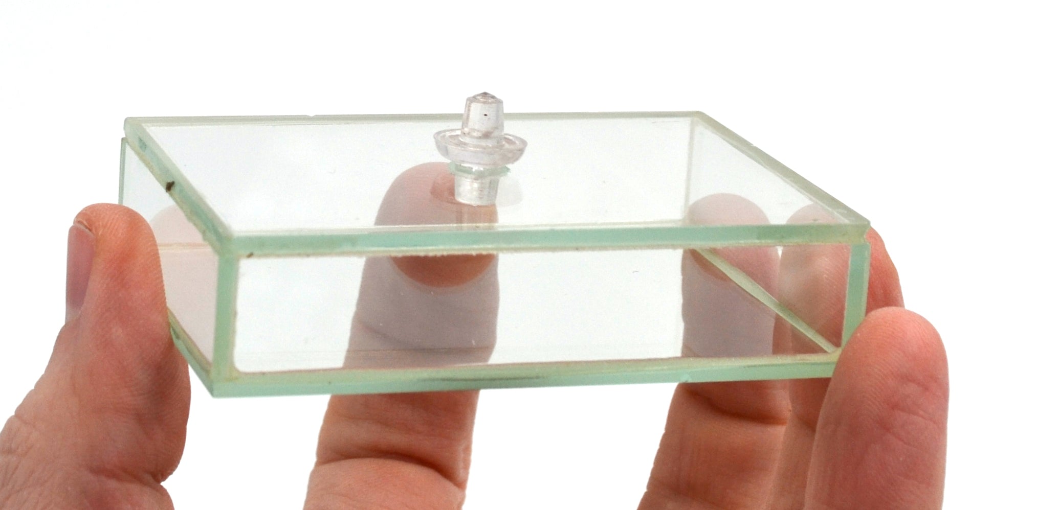 Hollow Glass Prism with Stopper, 3 x 2 x 0.7"