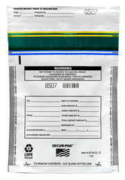 Premium Tamper-Evident Opaque White Security Bags, 7 x 10", 750 Bill Capacity, 100-Pack