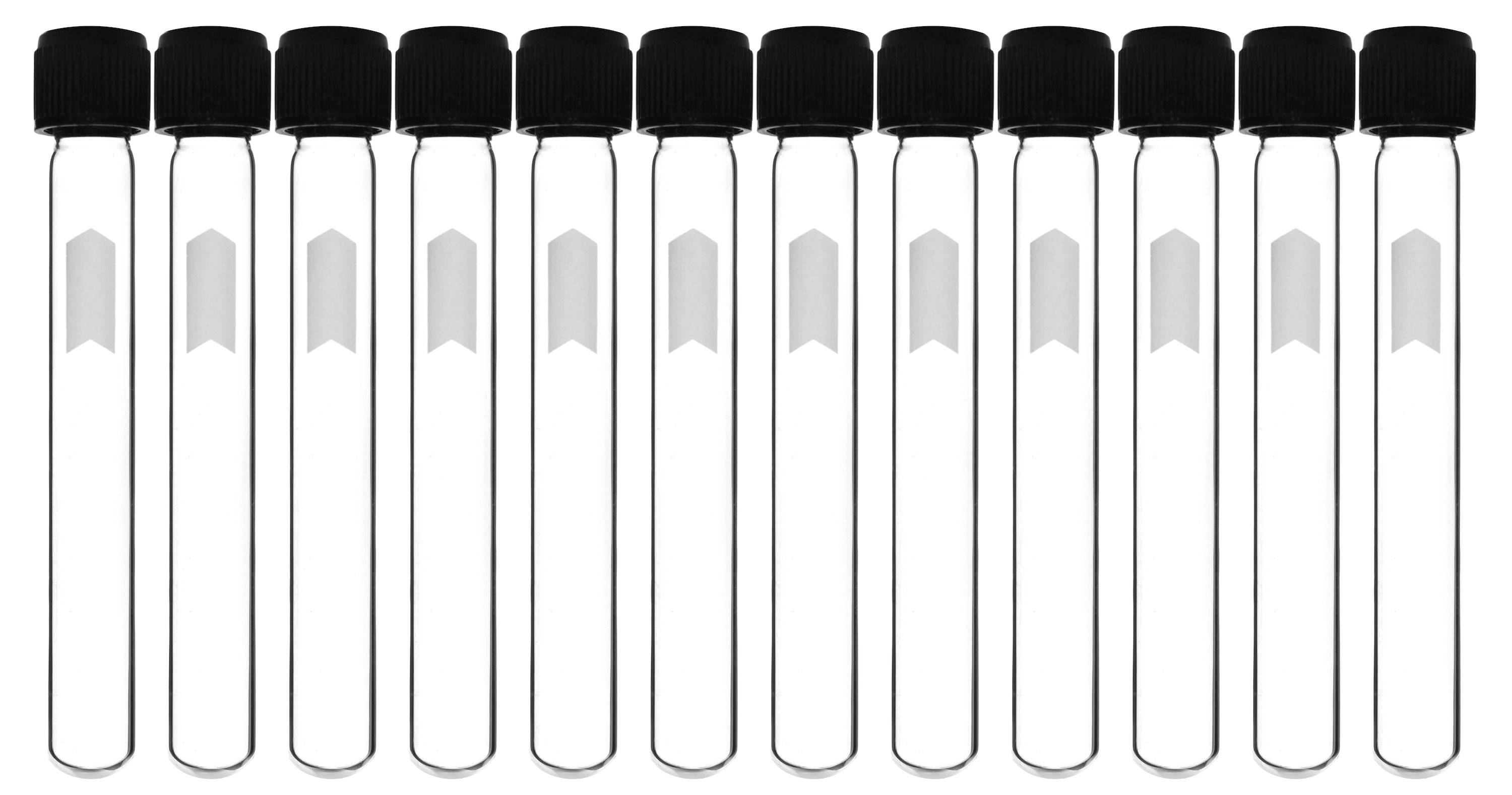 Round Bottom Borosilicate Glass Test Tube with Bakelite Screw Cap, 5mL, 3.9"