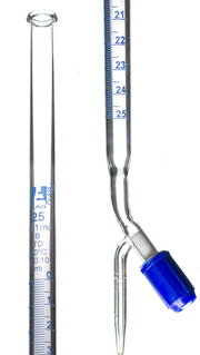 Class B Burette with PTFE Stopcock, 25mL, 0.1mL Graduations, 22.5 inch, Borosilicate Glass