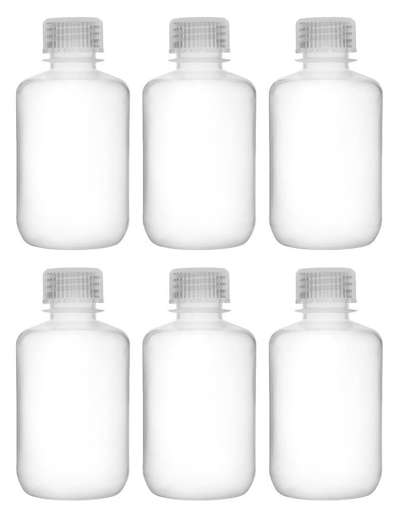 Translucent Narrow Mouth Polypropylene Reagent Bottle with Screw Cap, 6-Pack