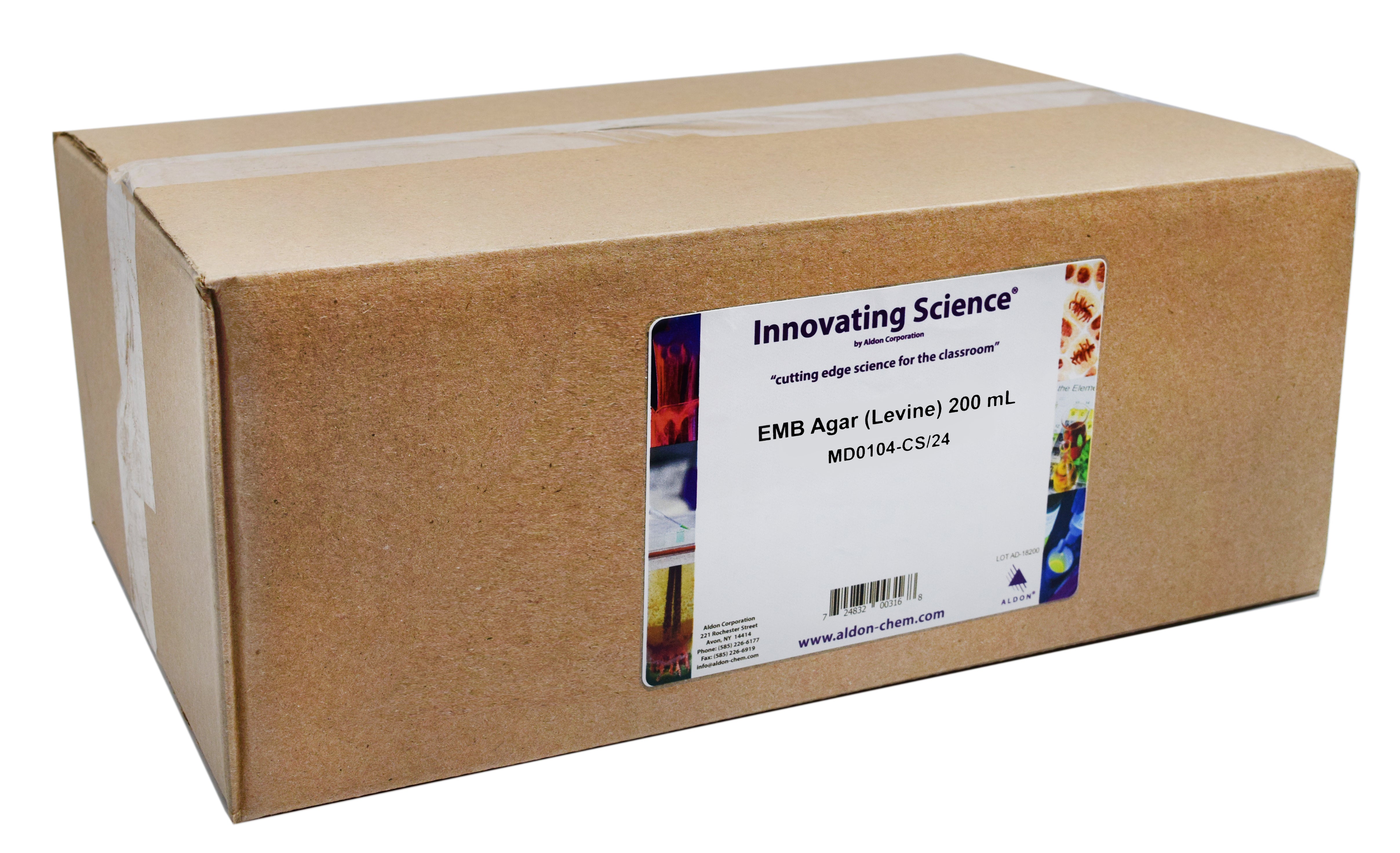 24-Bottle Case of EMB Levine Agar, 200mL