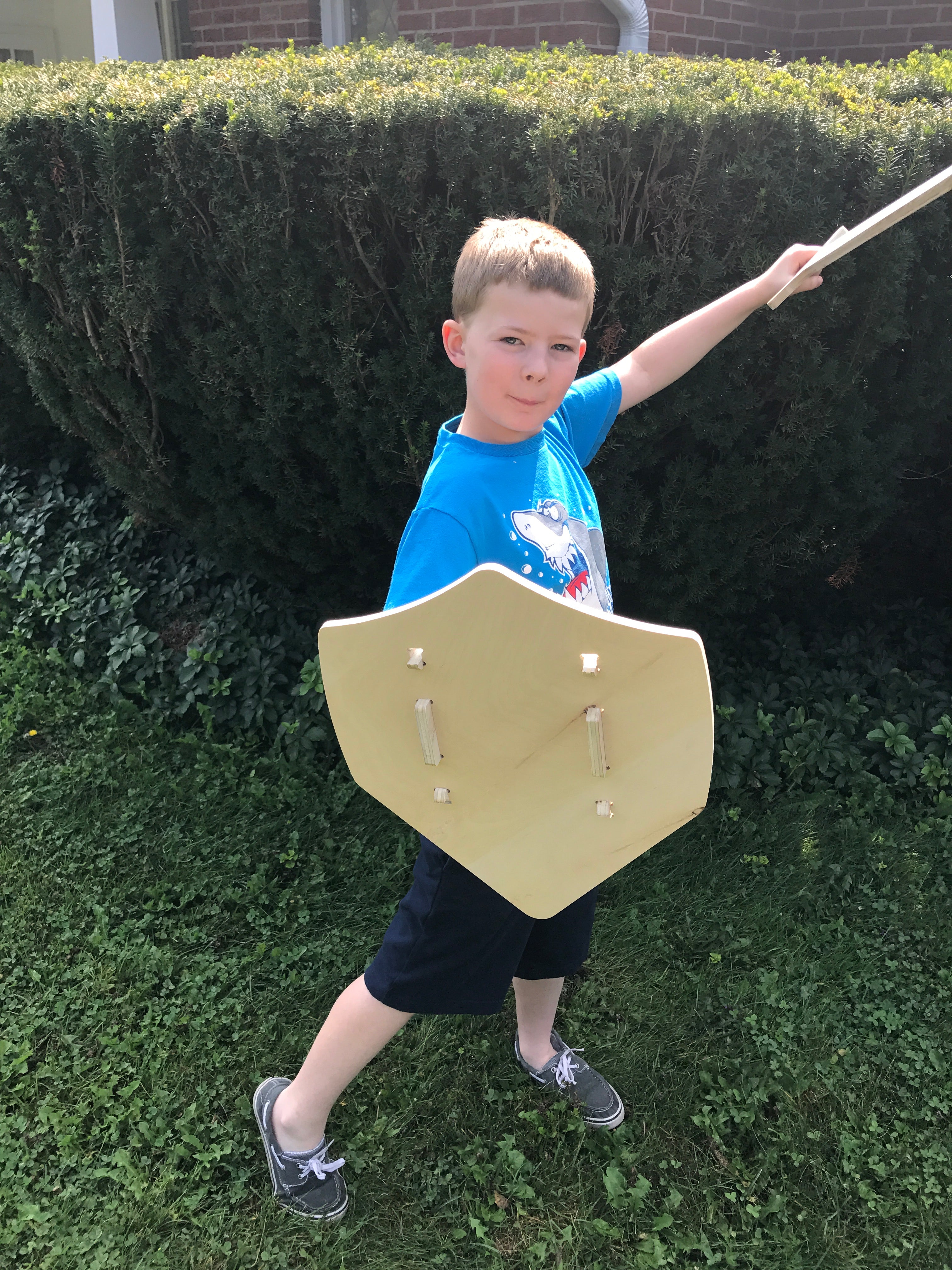American Birch Plywood Wooden Knight's Shield, 18 inch