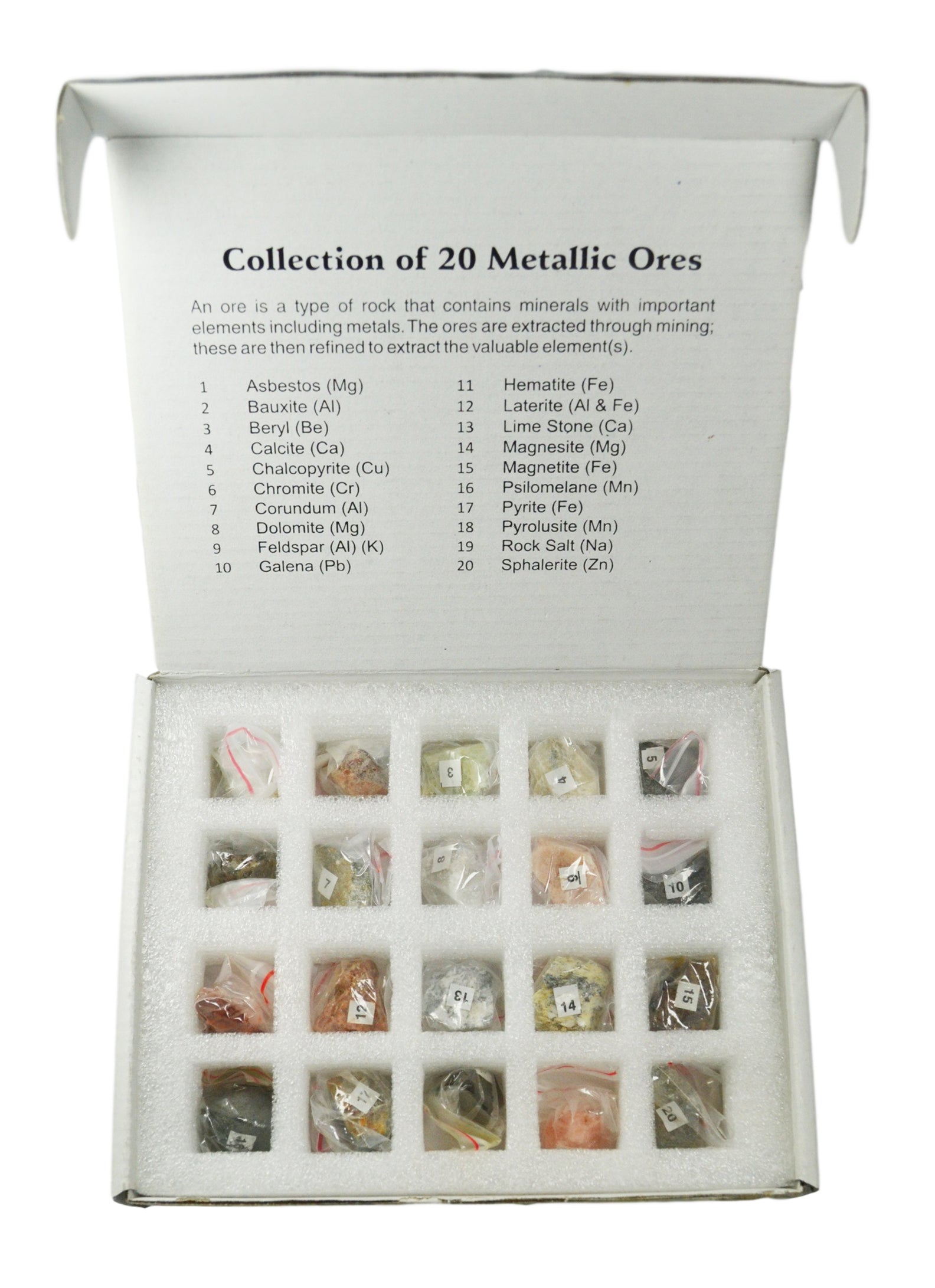 20-Piece Metallic Ores Specimen Set
