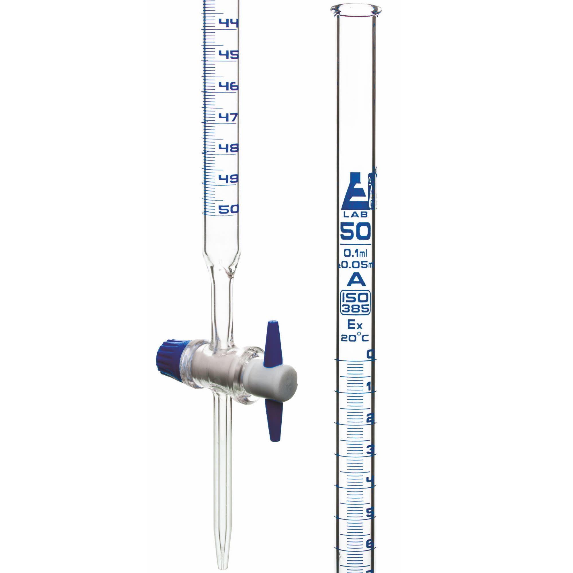 Glass Titration Set with Beakers, Graduated Cylinders, Erlenmeyer Flask and Burette, Borosilicate Glass